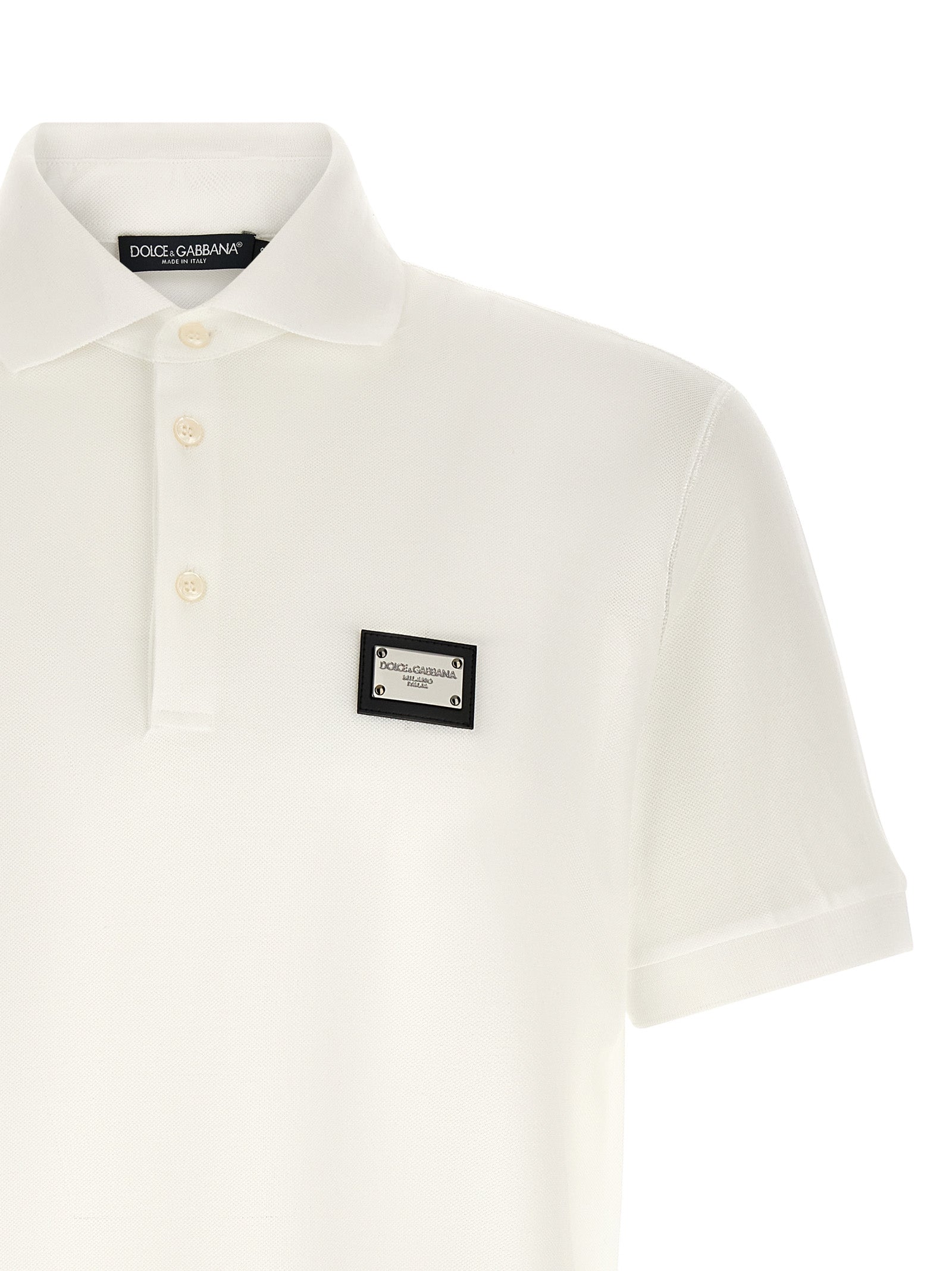 Dolce & Gabbana White Cotton Polo Shirt - Timeless Luxury Elegance