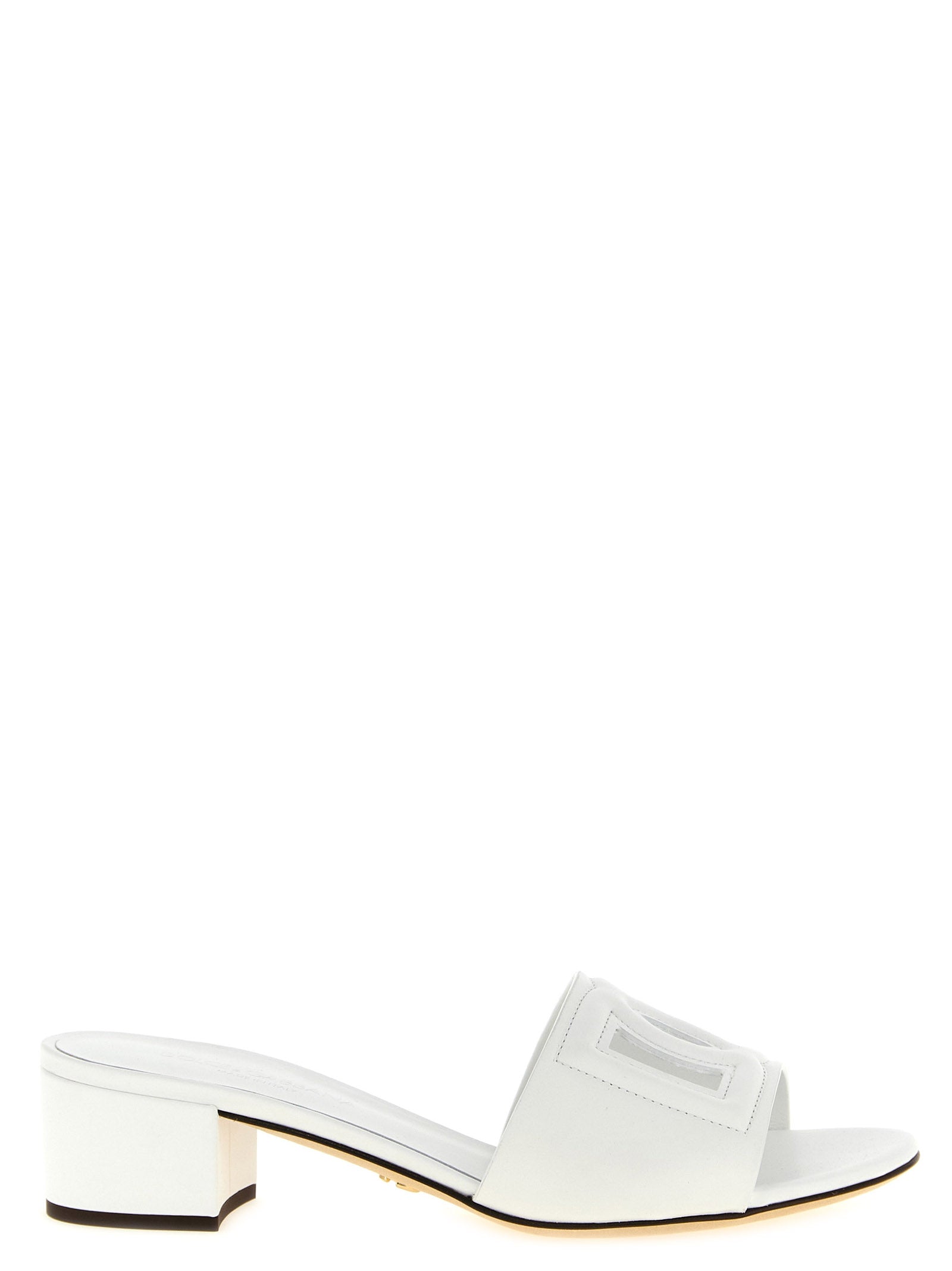 Dolce & Gabbana White Calfskin Platform Sandals - Luxury Redefined