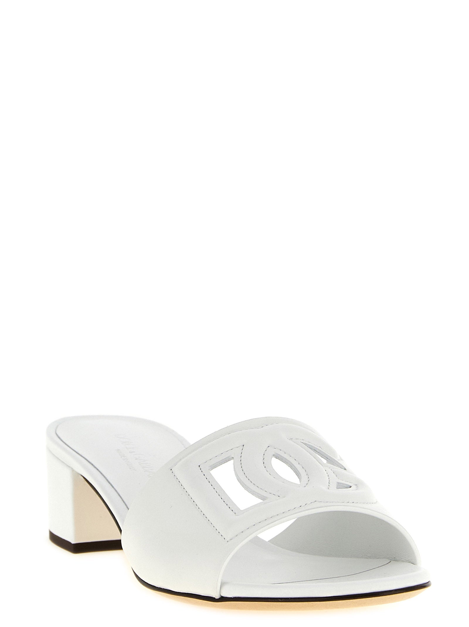 Dolce & Gabbana White Calfskin Platform Sandals - Luxury Redefined
