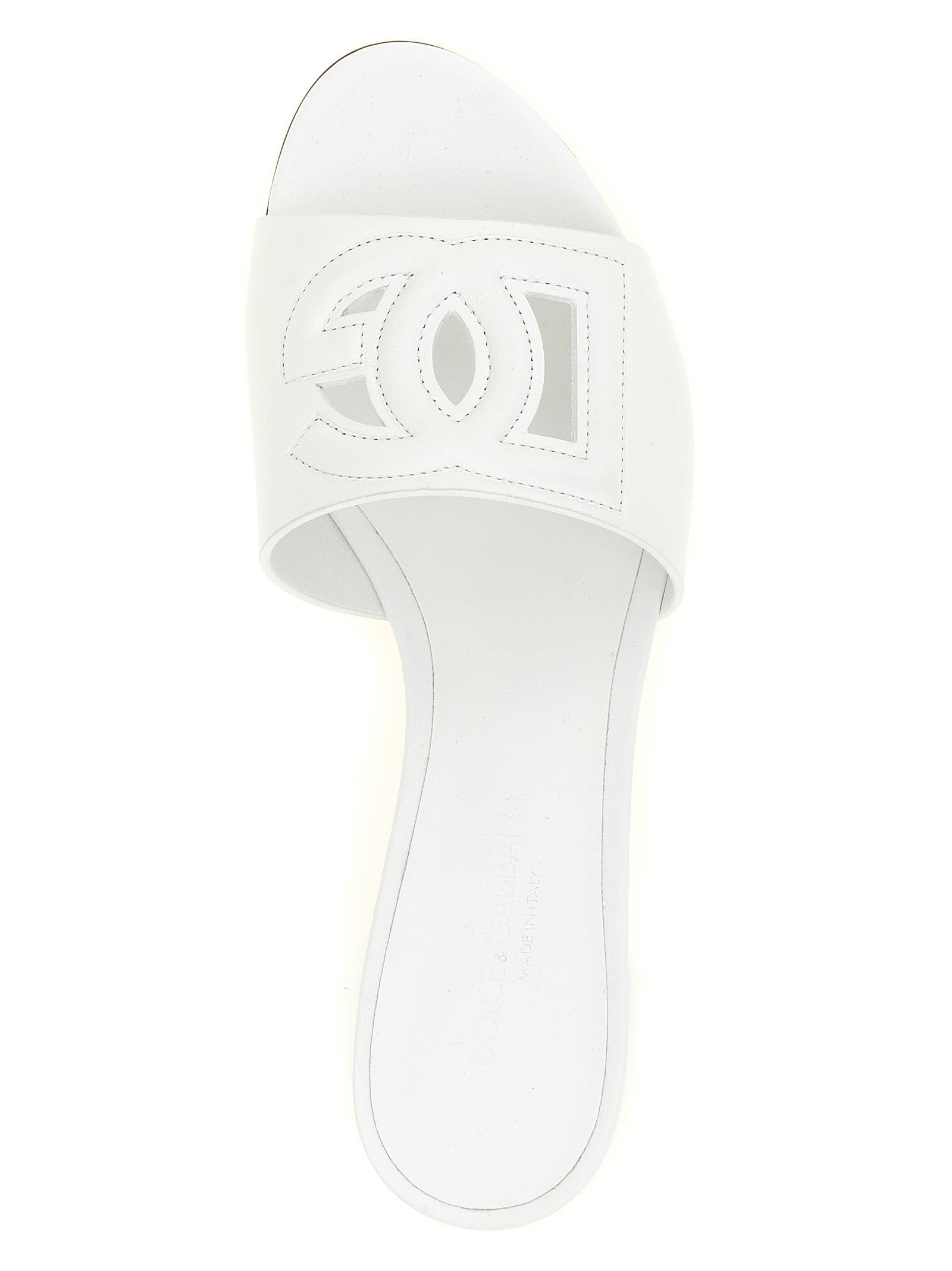 Dolce & Gabbana White Calfskin Platform Sandals - Luxury Redefined