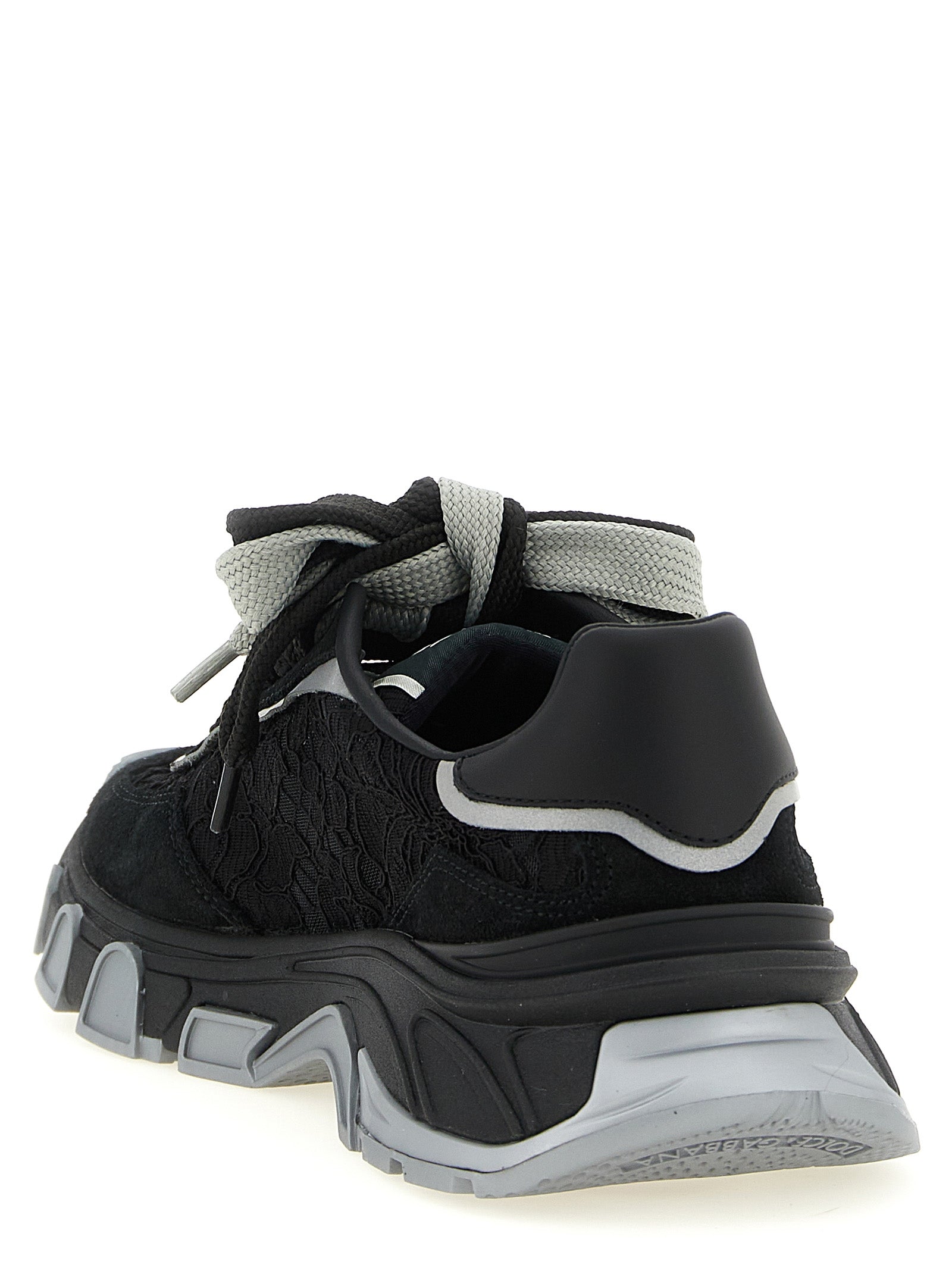 Dolce & Gabbana Black Polyamide Athletic Sneakers