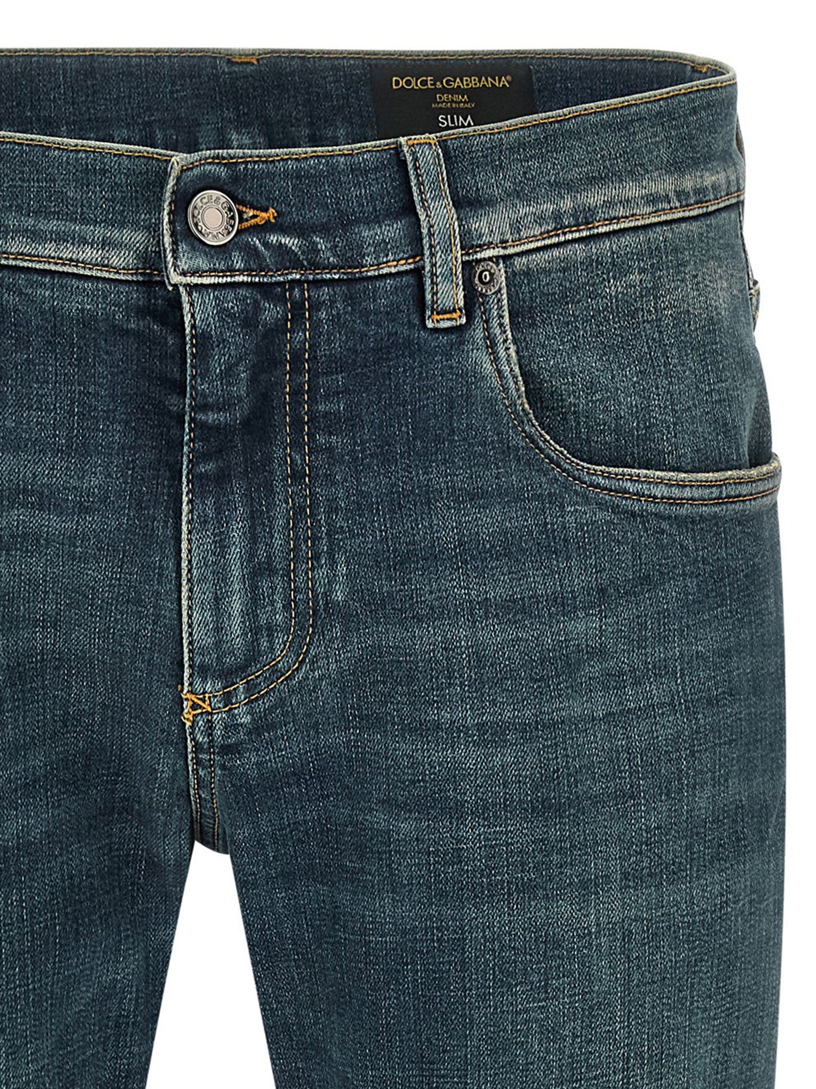Dolce & Gabbana Blue Cotton Slim Fit Jeans - Timeless Luxury