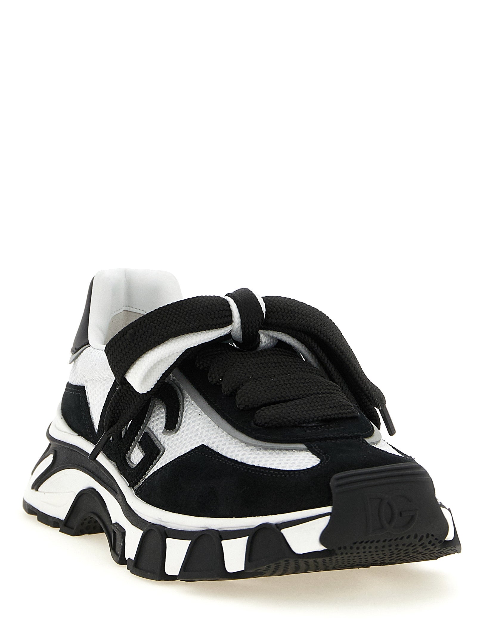 Step into unparalleled luxury with Dolce & Gabbana's Bicolor Polyester Athletic Sneakers, where exquisite craftsmanship meets bold design for the discerning individual.