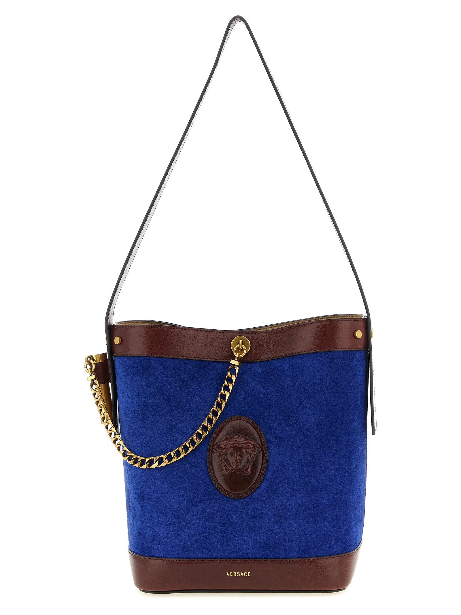 Versace Blue Calfskin Shoulder Bag - Exquisite Italian Luxury