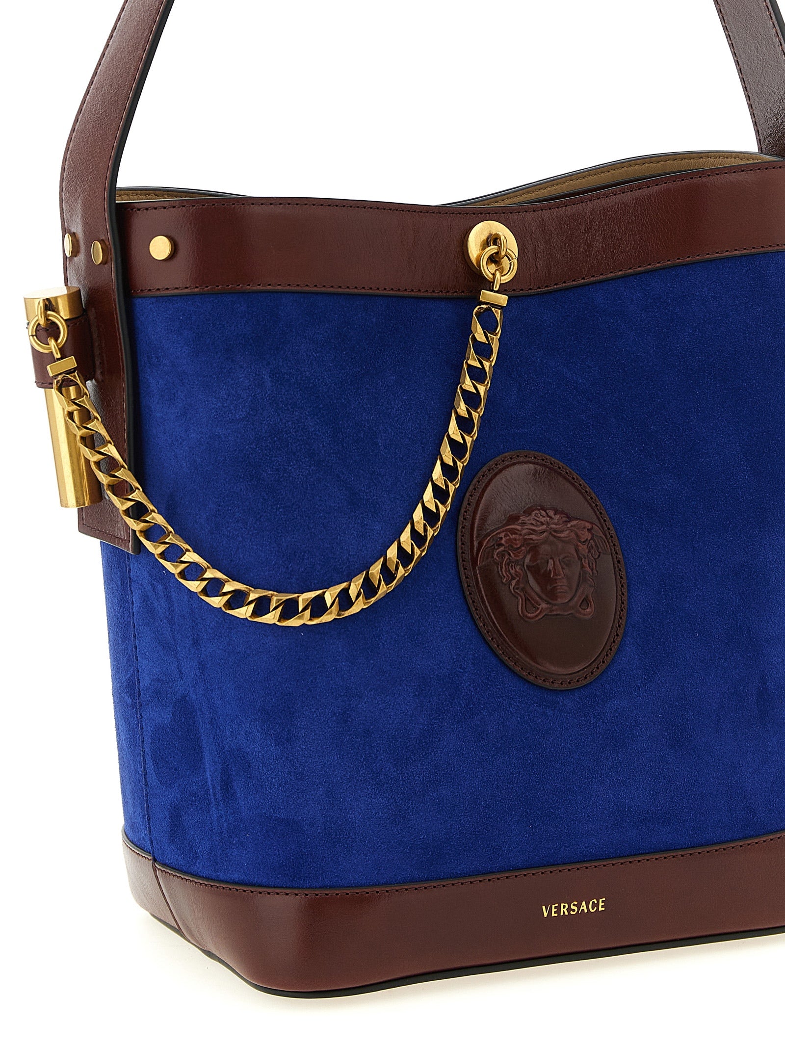 Versace Blue Calfskin Shoulder Bag - Exquisite Italian Luxury