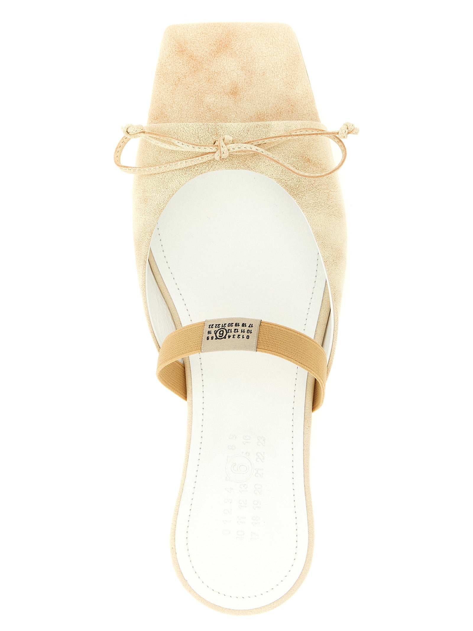MM6 Maison Margiela Beige Cowhide Slides - Avant-Garde Luxury