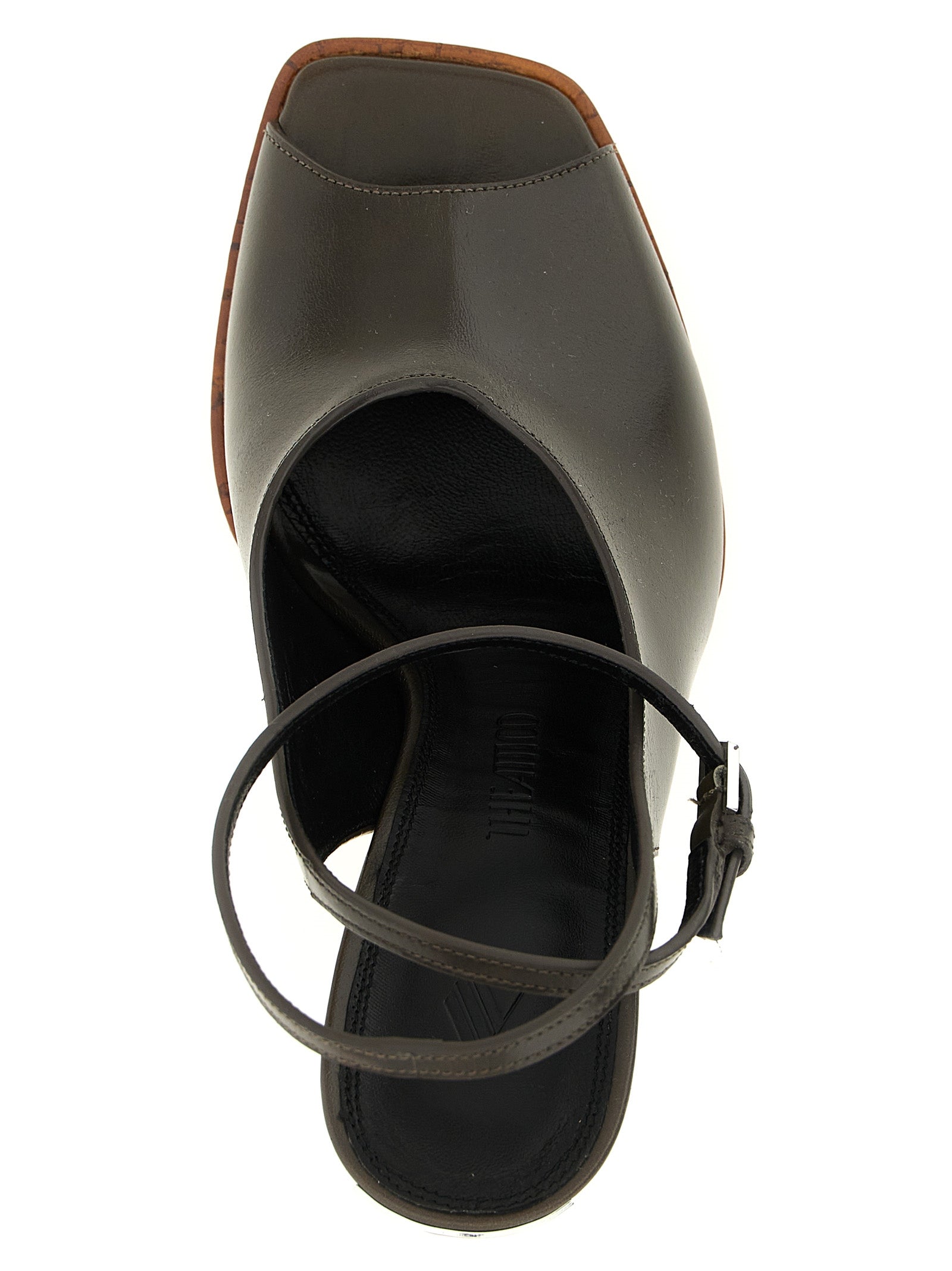 The Attico Bicolor Calfskin Stiletto Heel Sandals