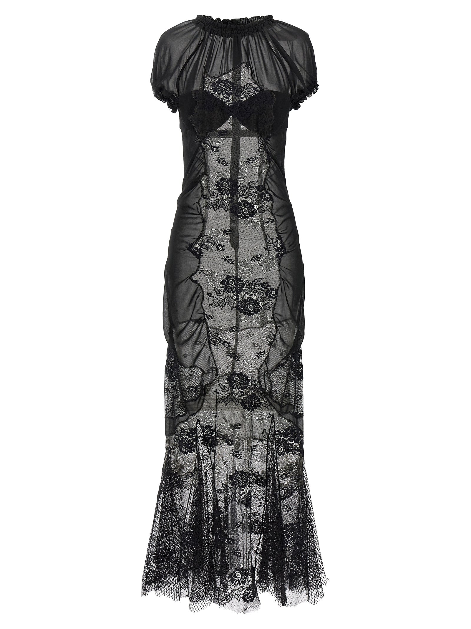 The Attico Black Cotton Midi Dress - Exquisite Haute Couture Elegance