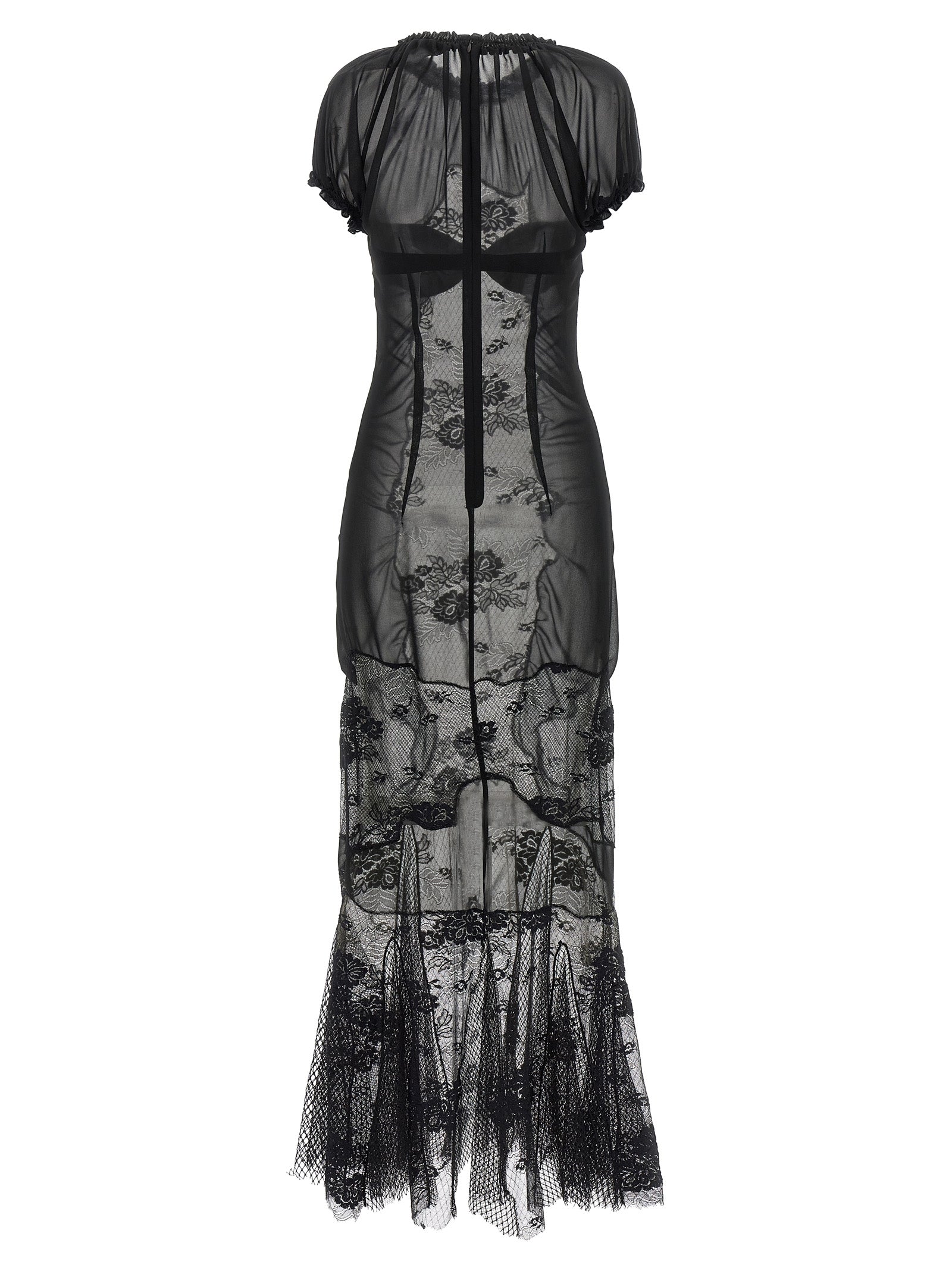 The Attico Black Cotton Midi Dress - Exquisite Haute Couture Elegance