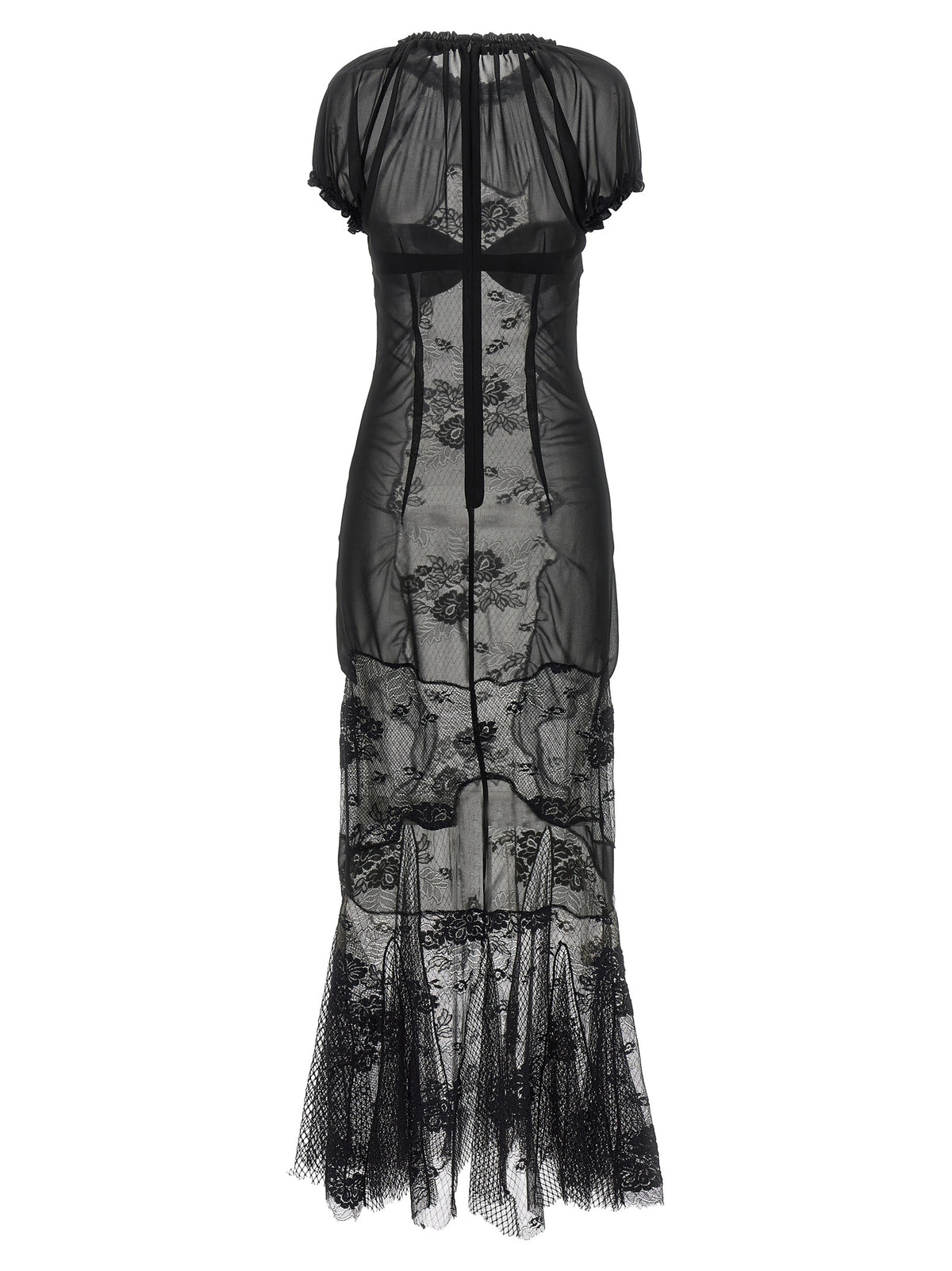 The Attico Black Cotton Midi Dress - Exquisite Haute Couture Elegance