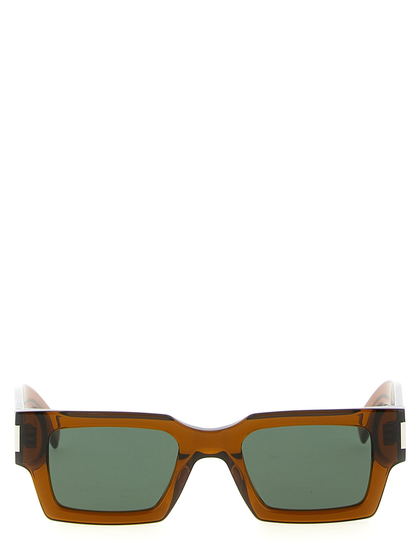 Elevate your style with Saint Laurent Brown Acetate Sunglasses, where exquisite craftsmanship meets bold design, embodying sophistication for the discerning individual.