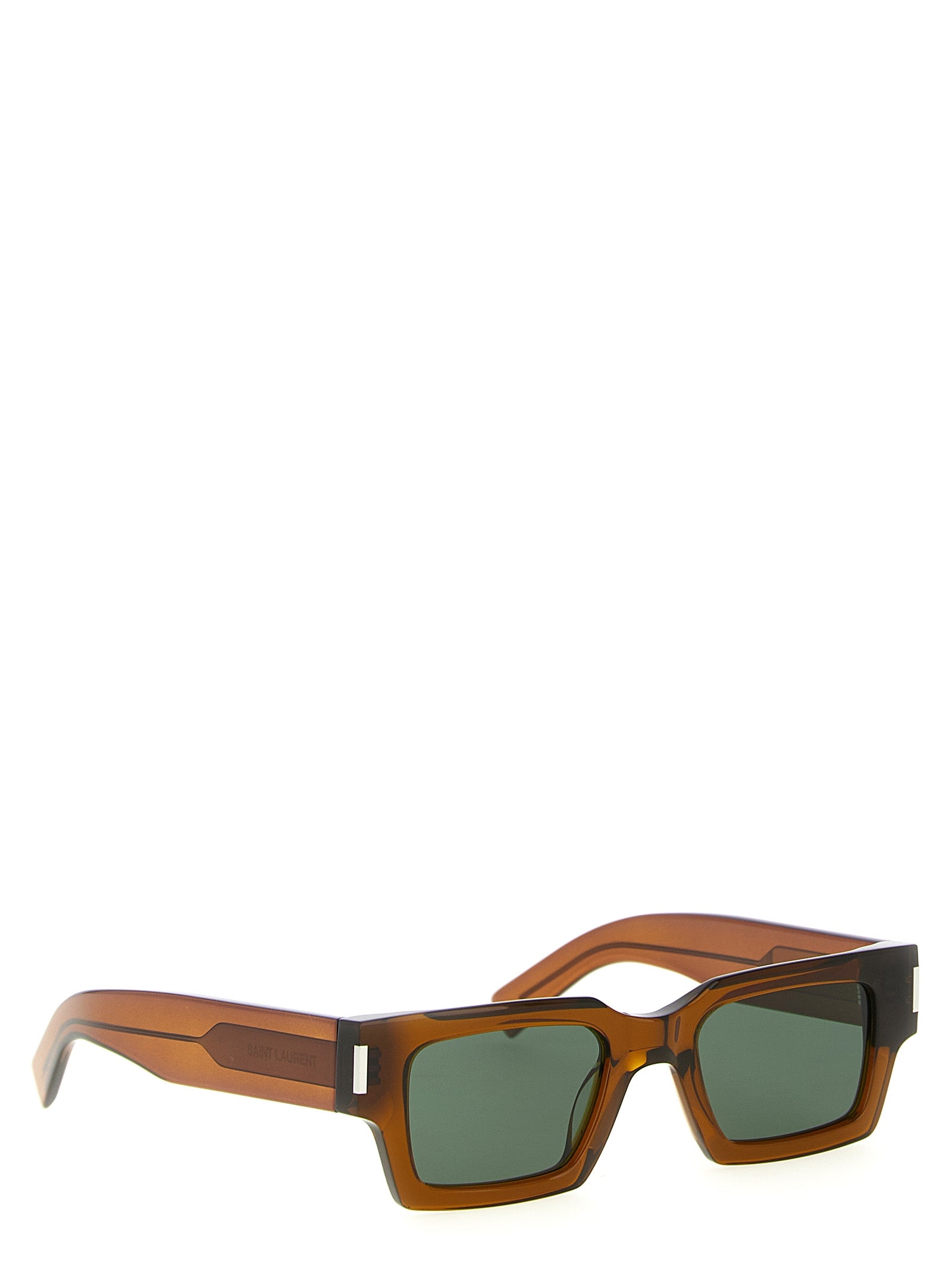 Elevate your style with Saint Laurent Brown Acetate Sunglasses, a testament to exquisite craftsmanship and modern sophistication, perfect for the discerning individual.