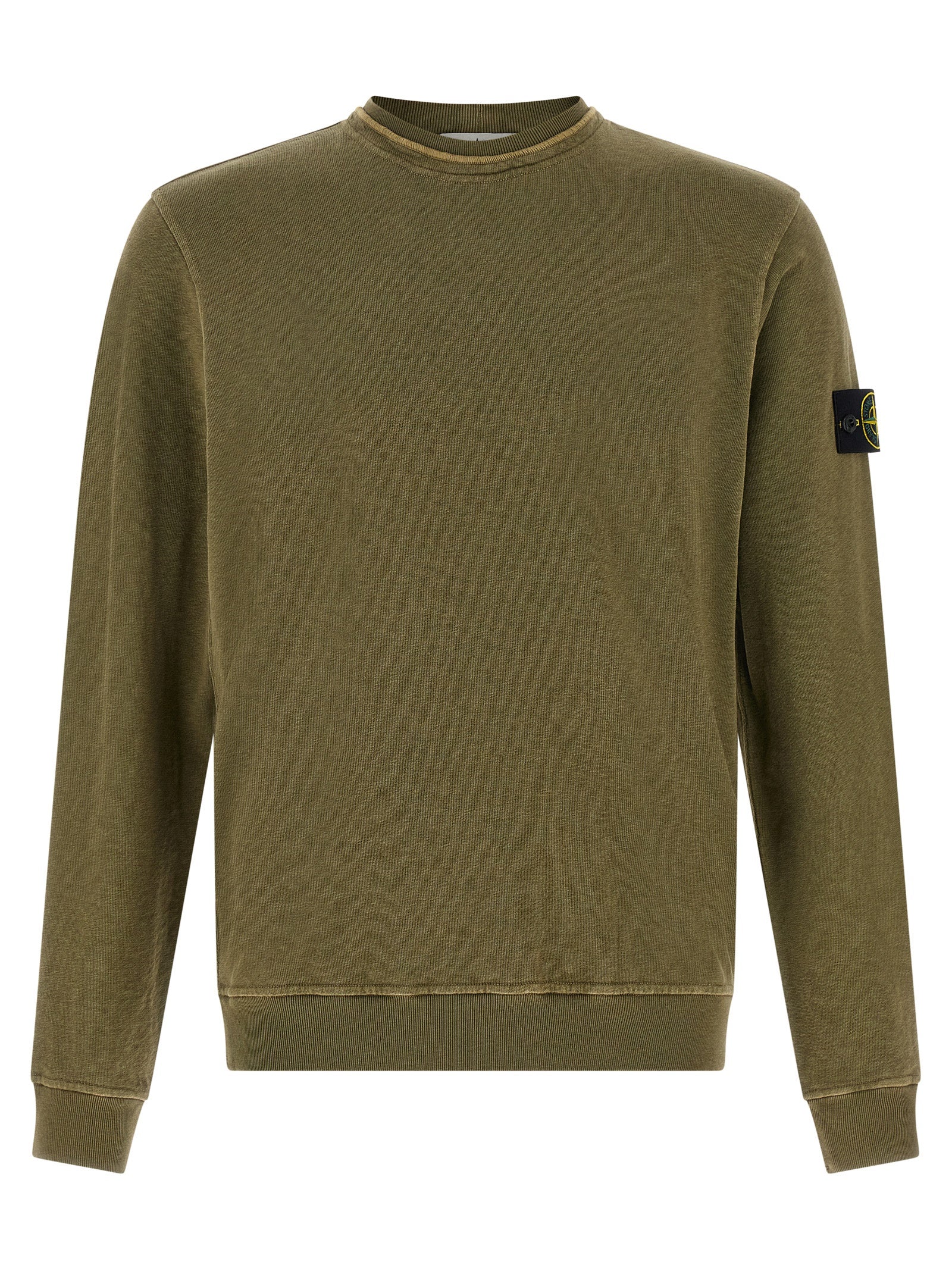 Elevate your wardrobe with the Stone Island Bicolor Cotton Sweatshirt, a luxurious blend of comfort and style, featuring a unique délavé effect and iconic logo badge.