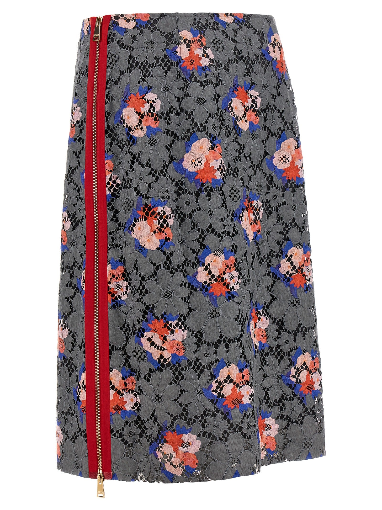 Elevate your wardrobe with the Fendi Gray Cotton Midi Skirt, a luxurious blend of cotton and viscose, embodying timeless elegance and sophisticated artistry for any occasion.