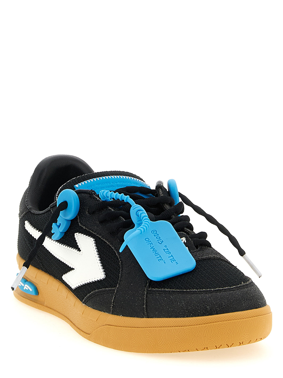 Step into elegance with Off-White's Black Polyester Athletic Sneakers, crafted from premium materials, embodying sophistication and bold style for the discerning individual.