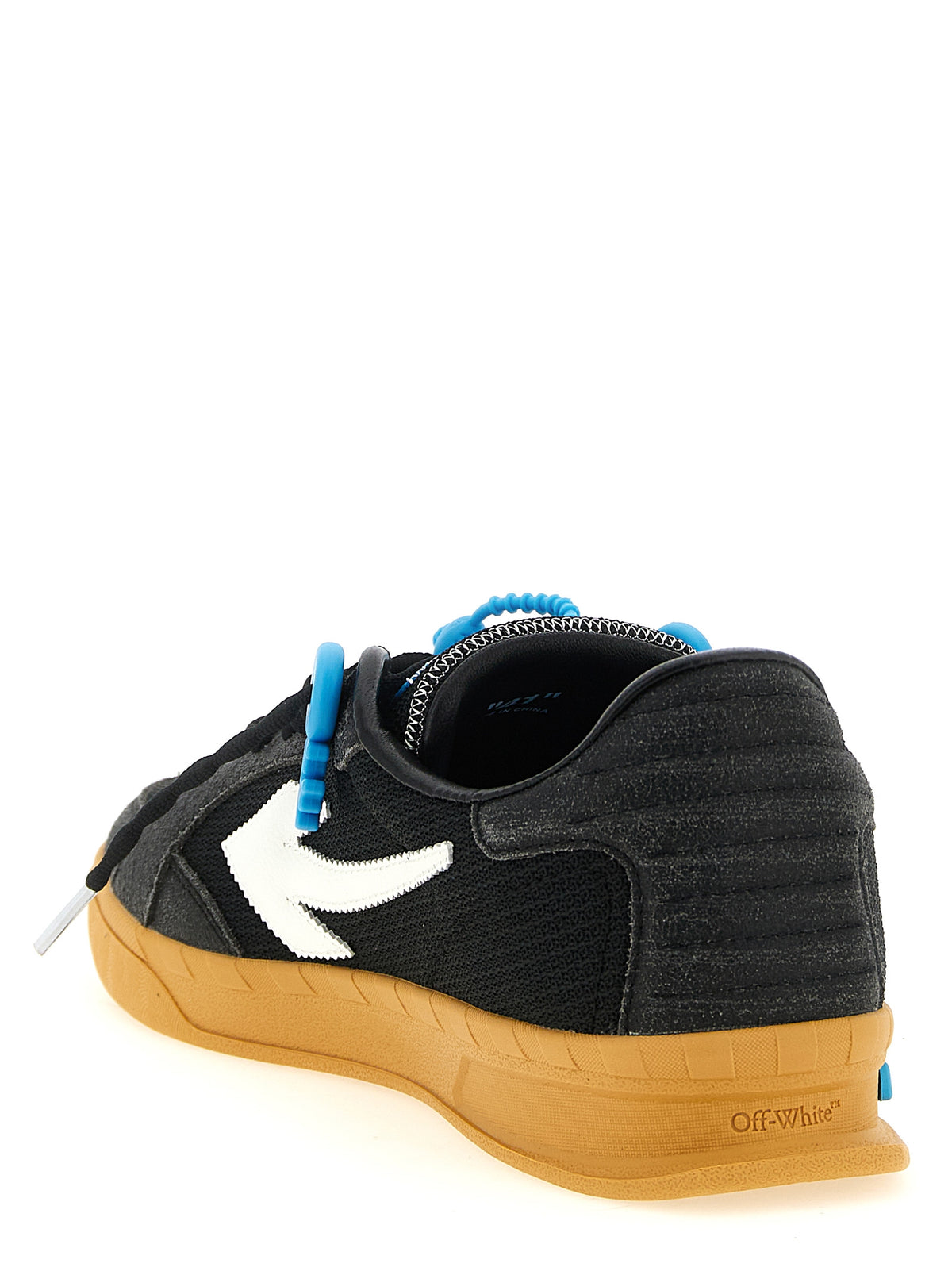 Step into sophistication with Off-White's Black Polyester Athletic Sneakers, where luxurious craftsmanship meets bold design, perfect for the discerning individual.