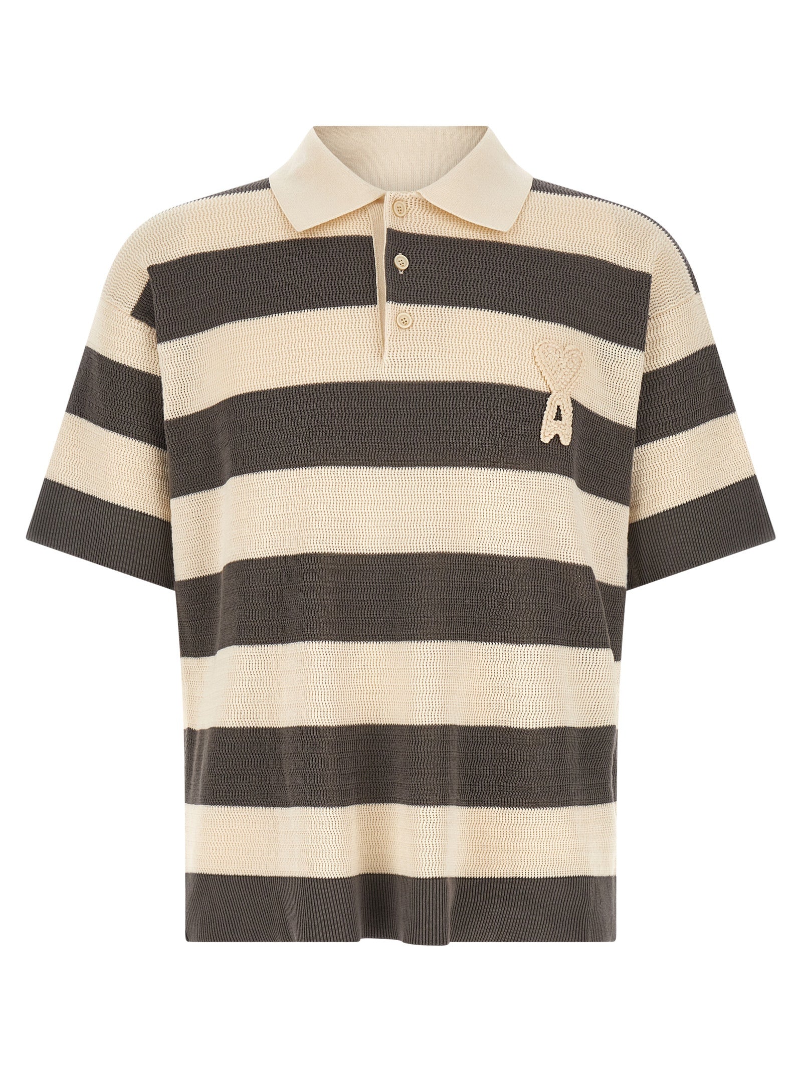 Ami Paris Gray Cotton Polo Shirt