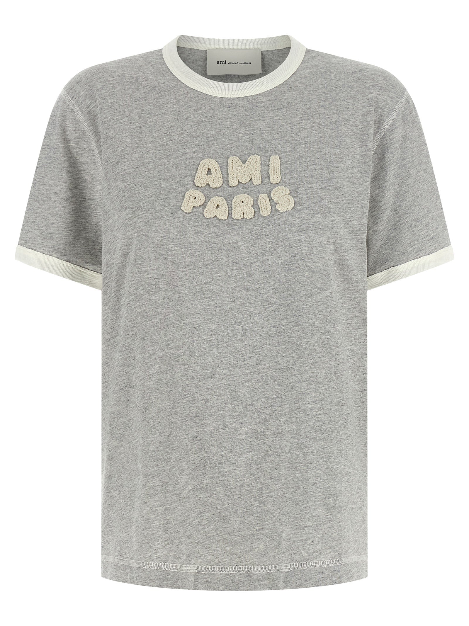 Ami Paris Gray Cotton T-Shirt
