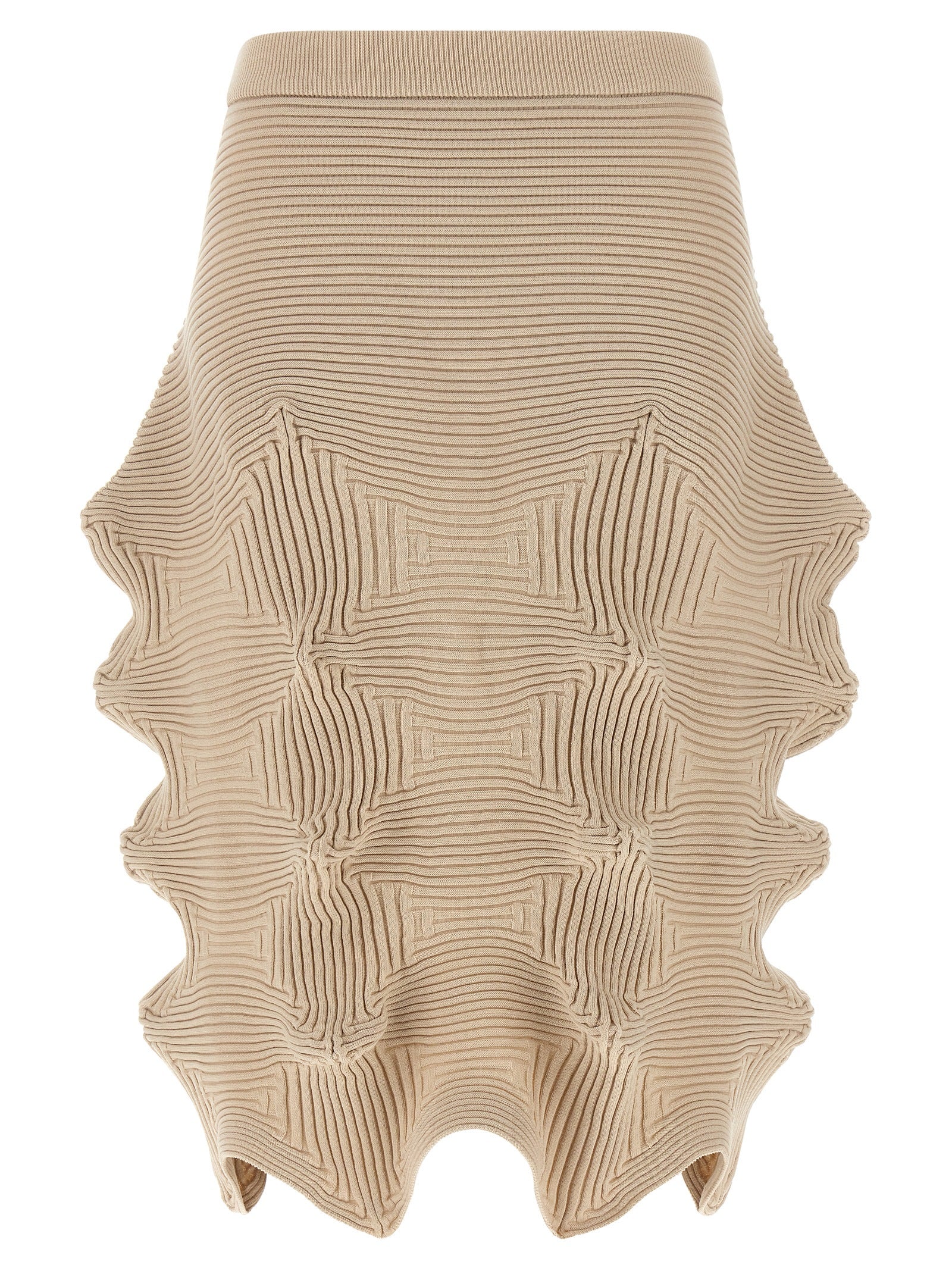 Issey Miyake Beige Polyester Midi Skirt
