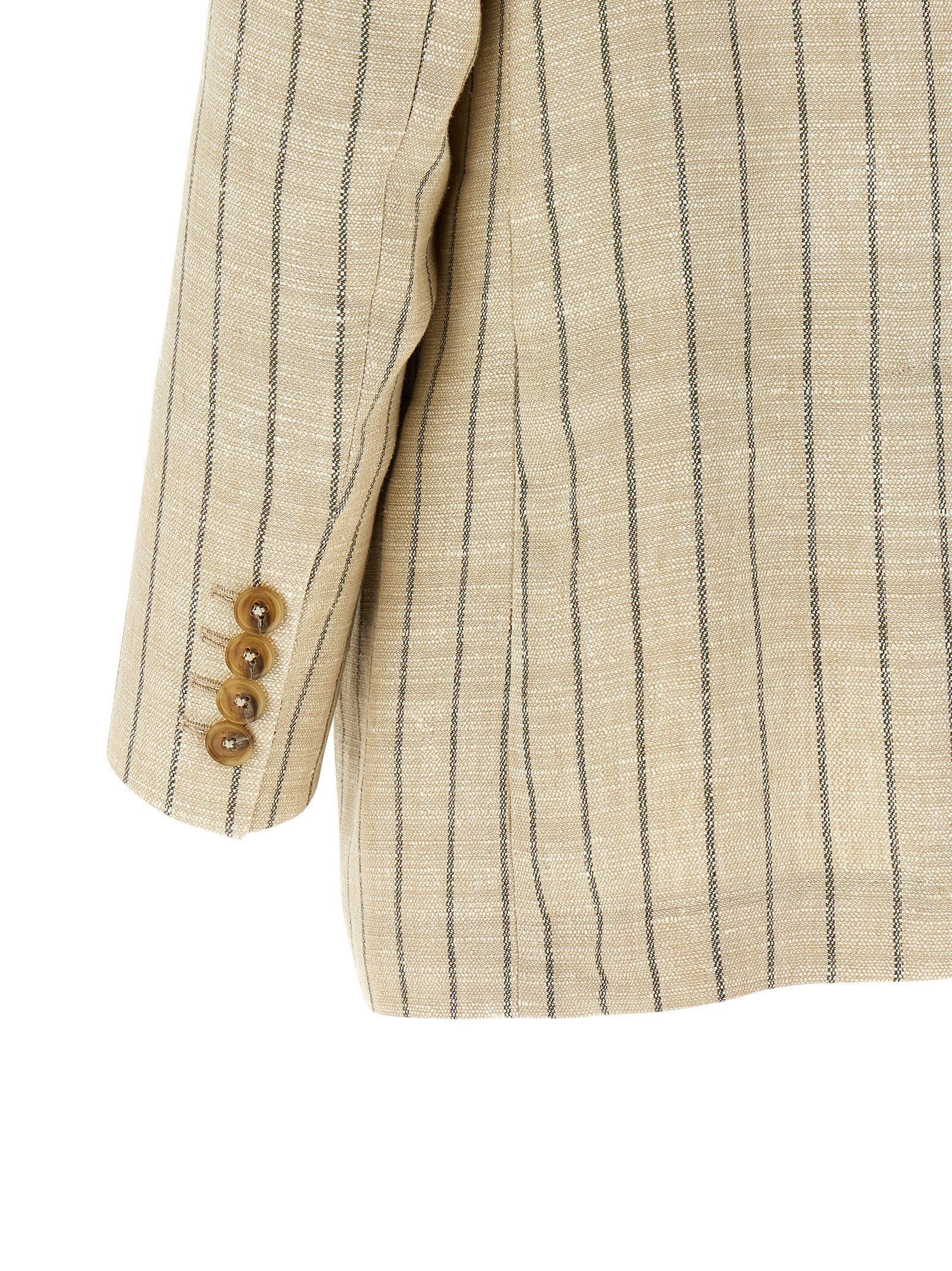 Elevate your wardrobe with the Blazé Milano Beige Cotton Blazer, a masterpiece of Italian craftsmanship featuring chic double-breasted design and unique pockets for a sophisticated allure.