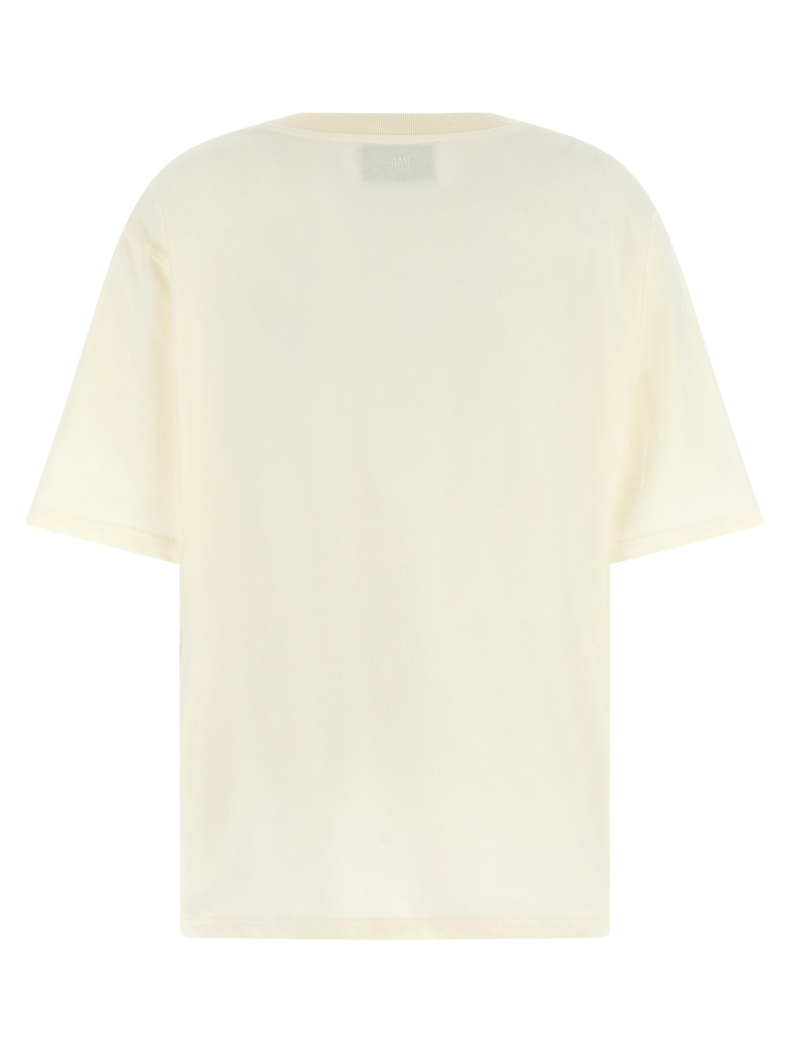 Discover the Ami Paris White Cotton T-Shirt, a luxurious staple crafted from 100% cotton, embodying elegance and comfort for the discerning individual.