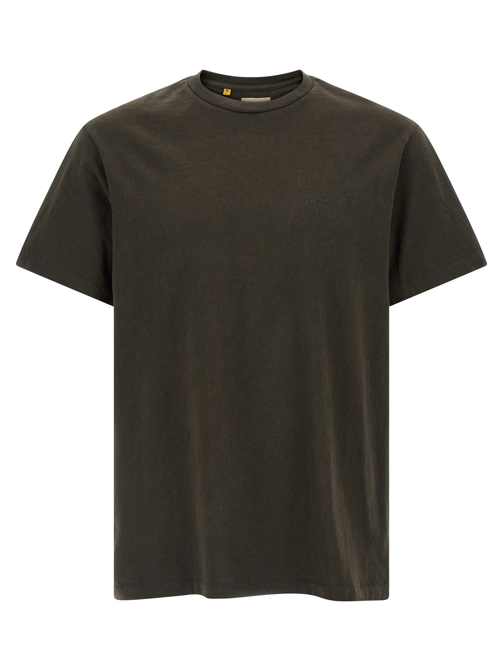 Discover the GALLERY DEPT. Black Cotton T-Shirt, a statement piece featuring a striking logo print and side patch, embodying effortless luxury and bold style.
