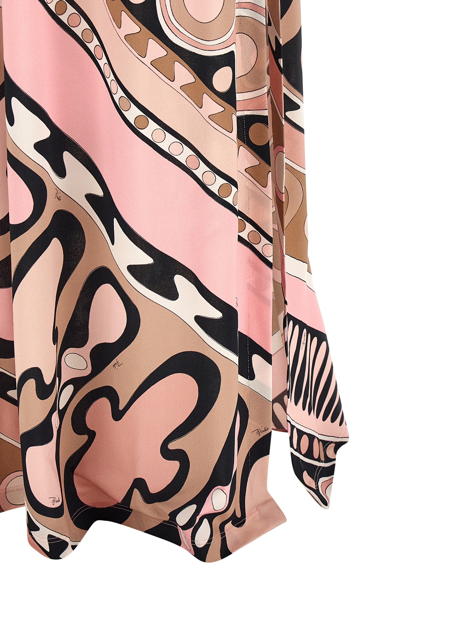 Discover the Emilio Pucci Multicolor Viscose Long Dress, a masterpiece of Italian elegance, featuring the unique 'Soleil' print and luxurious soft viscose jersey.