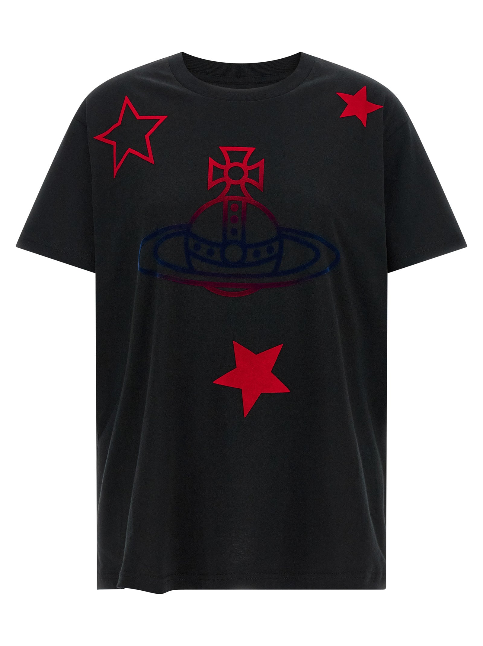 Elevate your wardrobe with the Vivienne Westwood Black Cotton T-Shirt, a timeless piece that embodies iconic style and luxurious comfort for discerning fashion lovers.