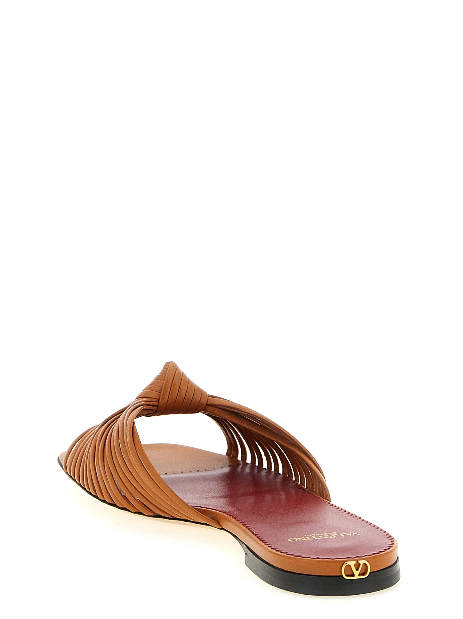 Valentino Garavani Brown Goatskin Slides - Luxury Footwear Redefined
