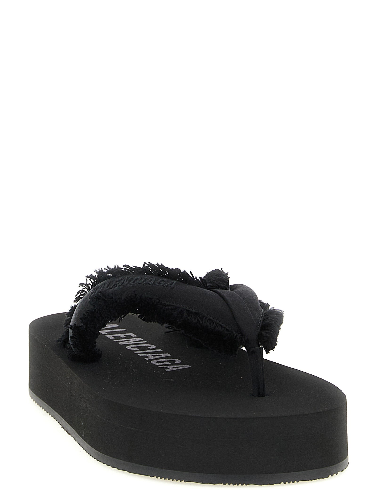 Balenciaga Black Viscose Slides - Luxurious Comfort Redefined