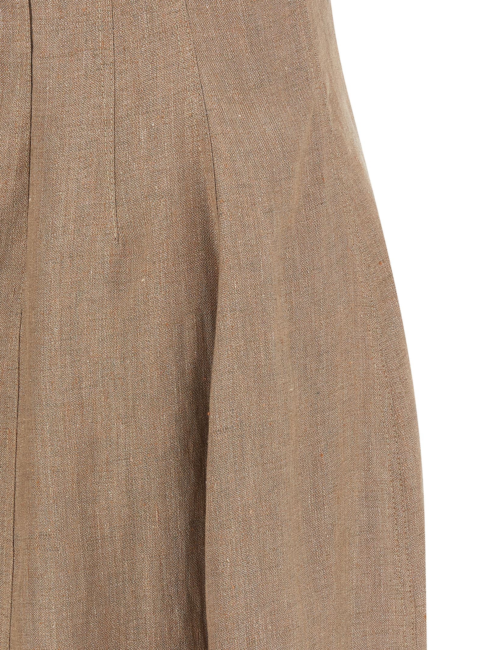 Indulge in the exquisite elegance of Brunello Cucinelli's Beige Linen Long Dress, a timeless masterpiece crafted from luxurious linen twill, perfect for unforgettable moments.