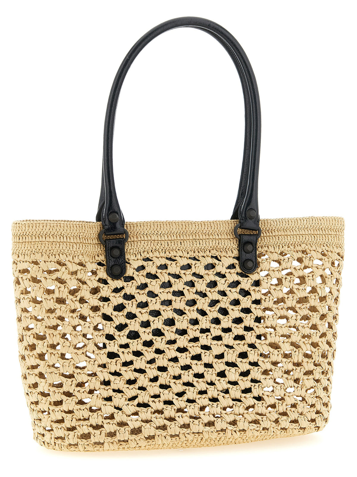 Balenciaga Beige Viscose Shoulder Bag - Luxury Woven Elegance