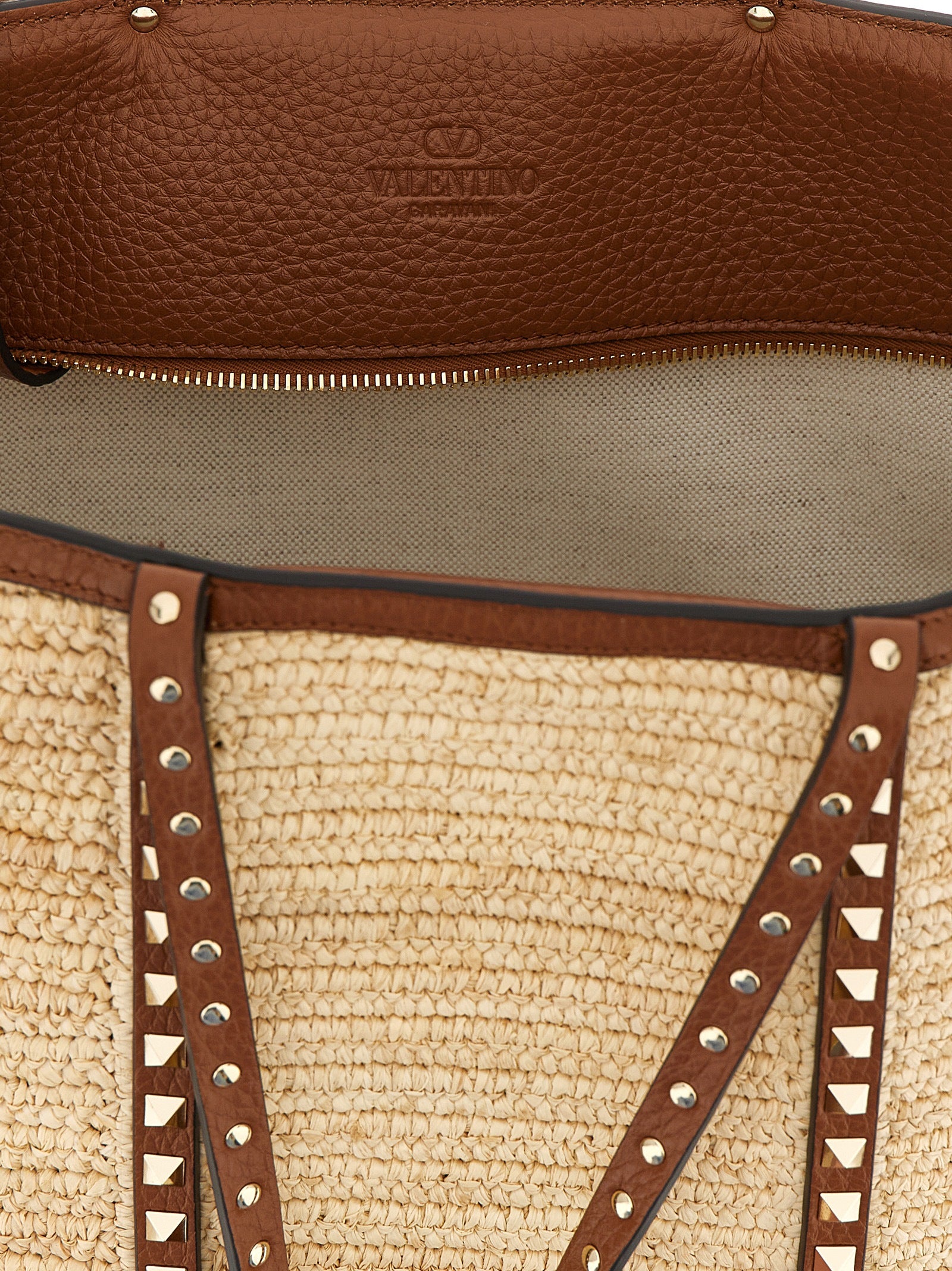 Valentino Garavani Beige Straw Tote Bag - Timeless Luxury Elegance