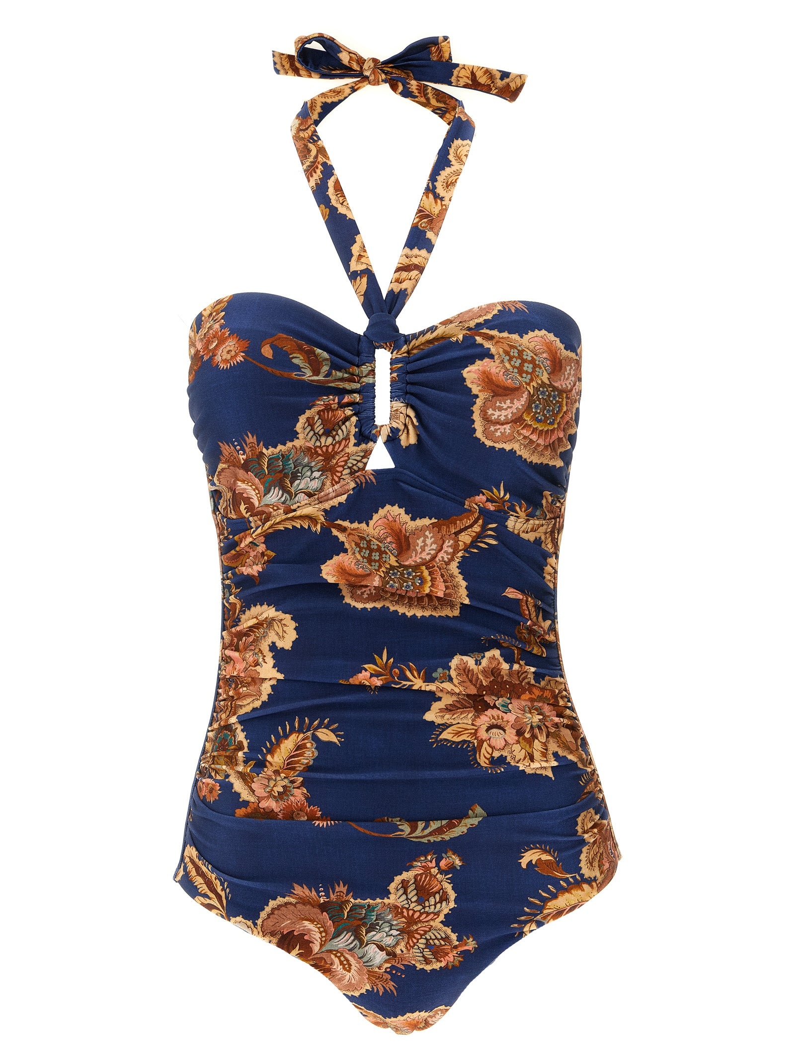 Indulge in ZIMMERMANN's Aster Jacobean print one-piece swimsuit, a luxurious blend of elegance and comfort, perfect for making a statement by the water.