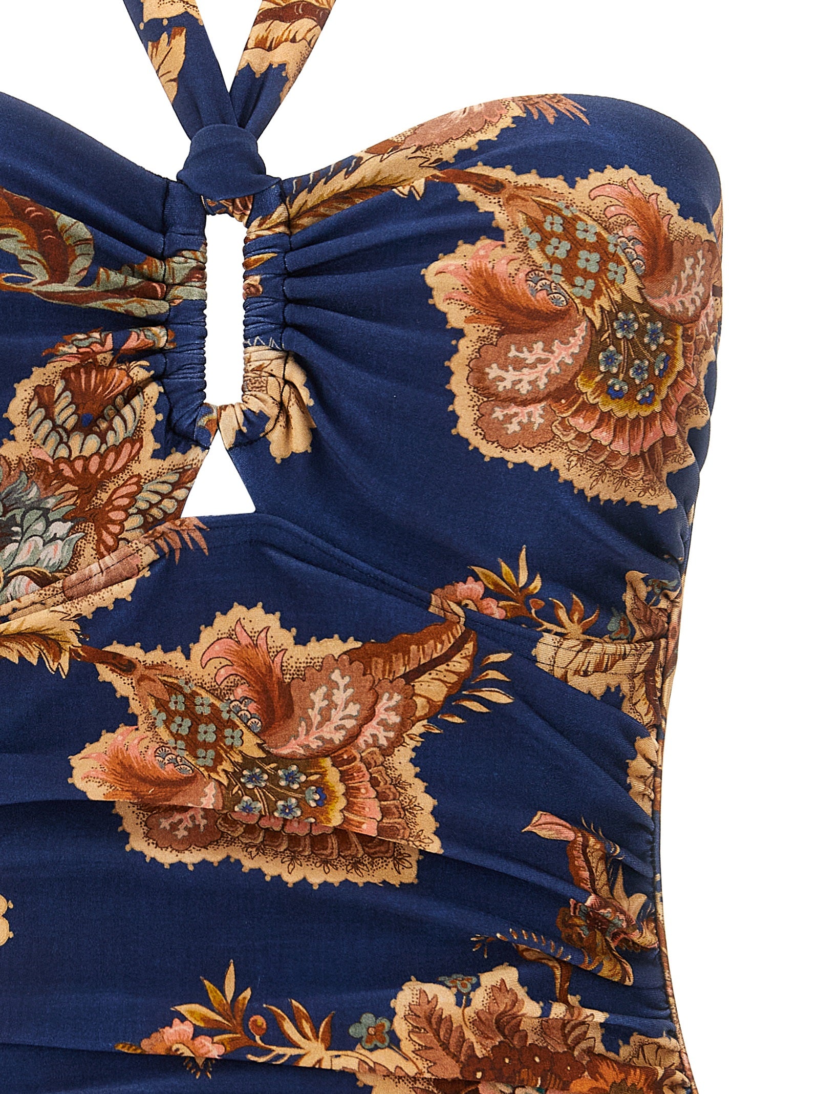 Elevate your beach elegance with ZIMMERMANN's Aster Jacobean print one-piece swimsuit, a luxurious blend of style and comfort crafted for the discerning individual.