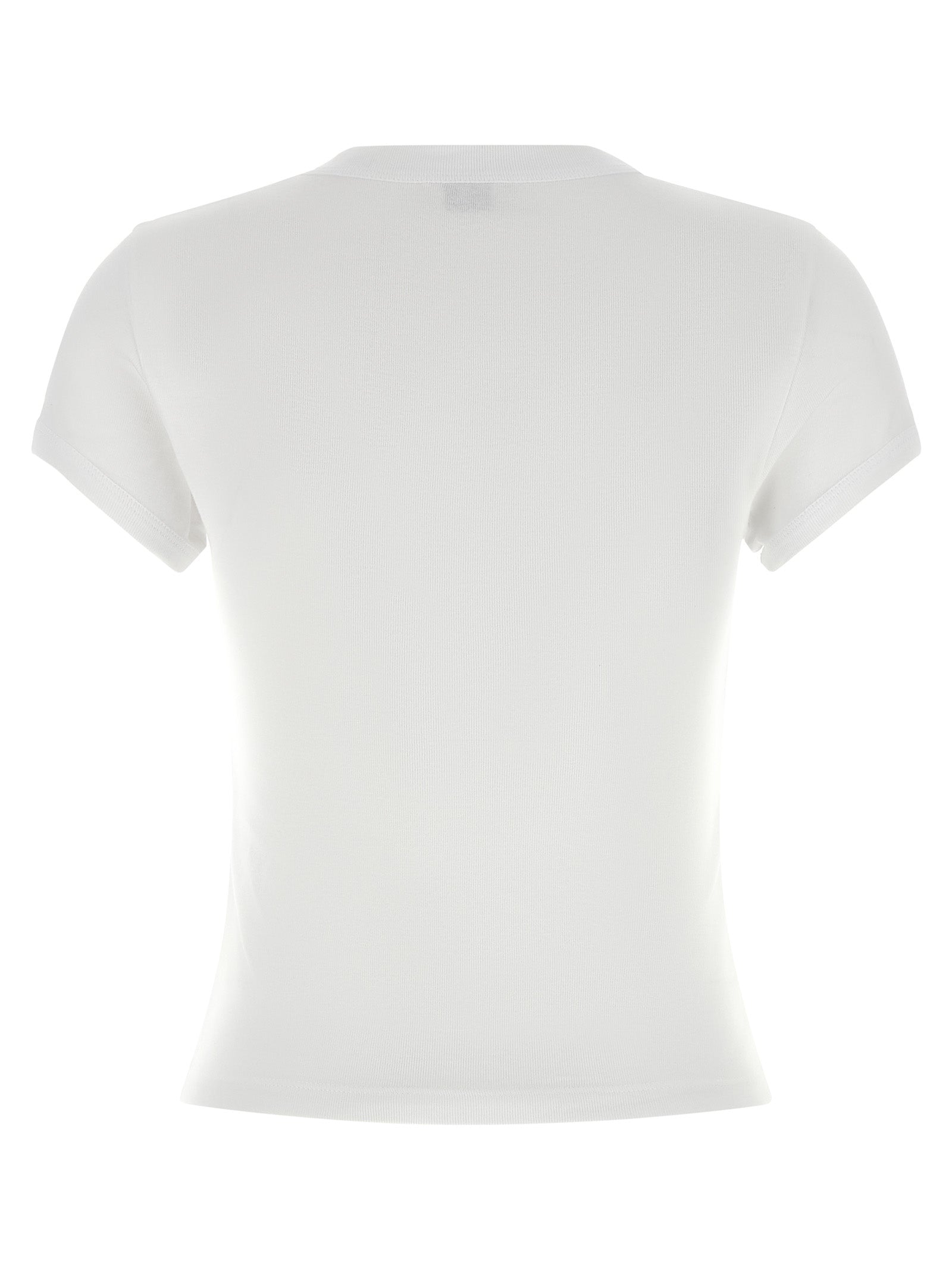 Elevate your wardrobe with the Saint Laurent White Cotton T-Shirt, a luxurious essential crafted from pure cotton, embodying timeless elegance and sophisticated style.