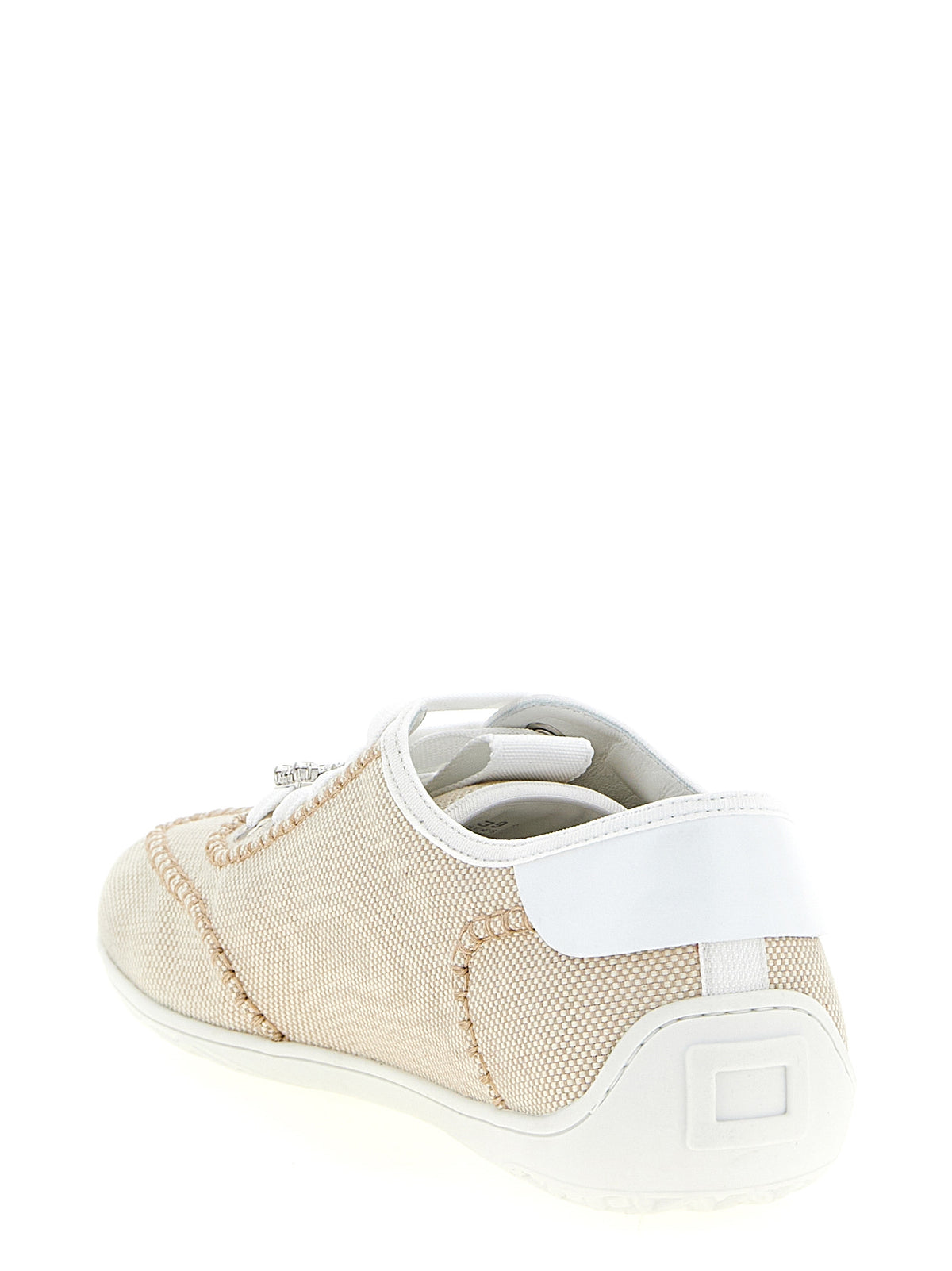 Roger Vivier Beige Polyamide Low Top Sneakers - Luxury Footwear