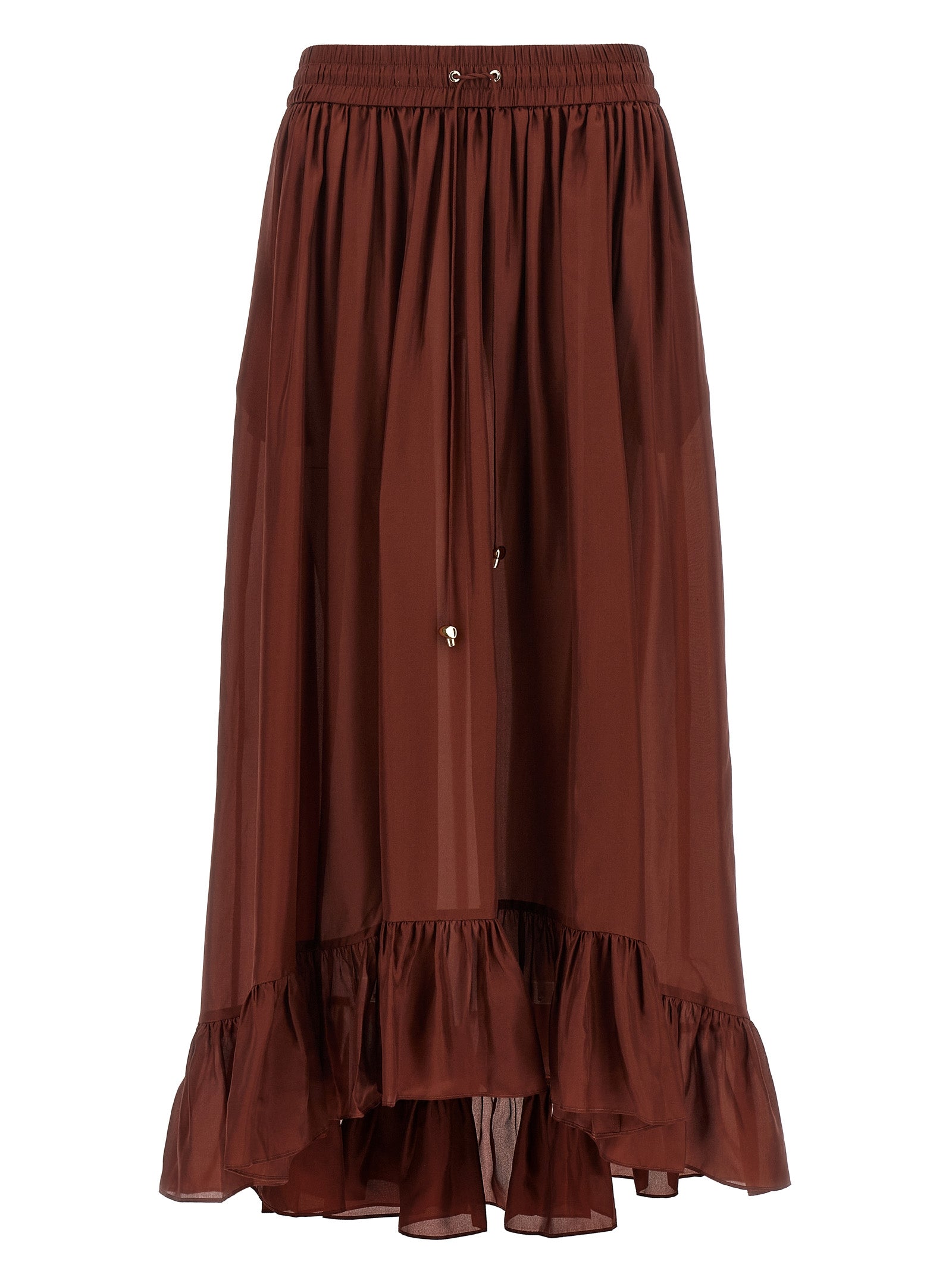 Elevate your elegance with Zimmermann's Bordeaux Silk Mini Skirt, a luxurious blend of sophistication and comfort, perfect for any refined occasion.