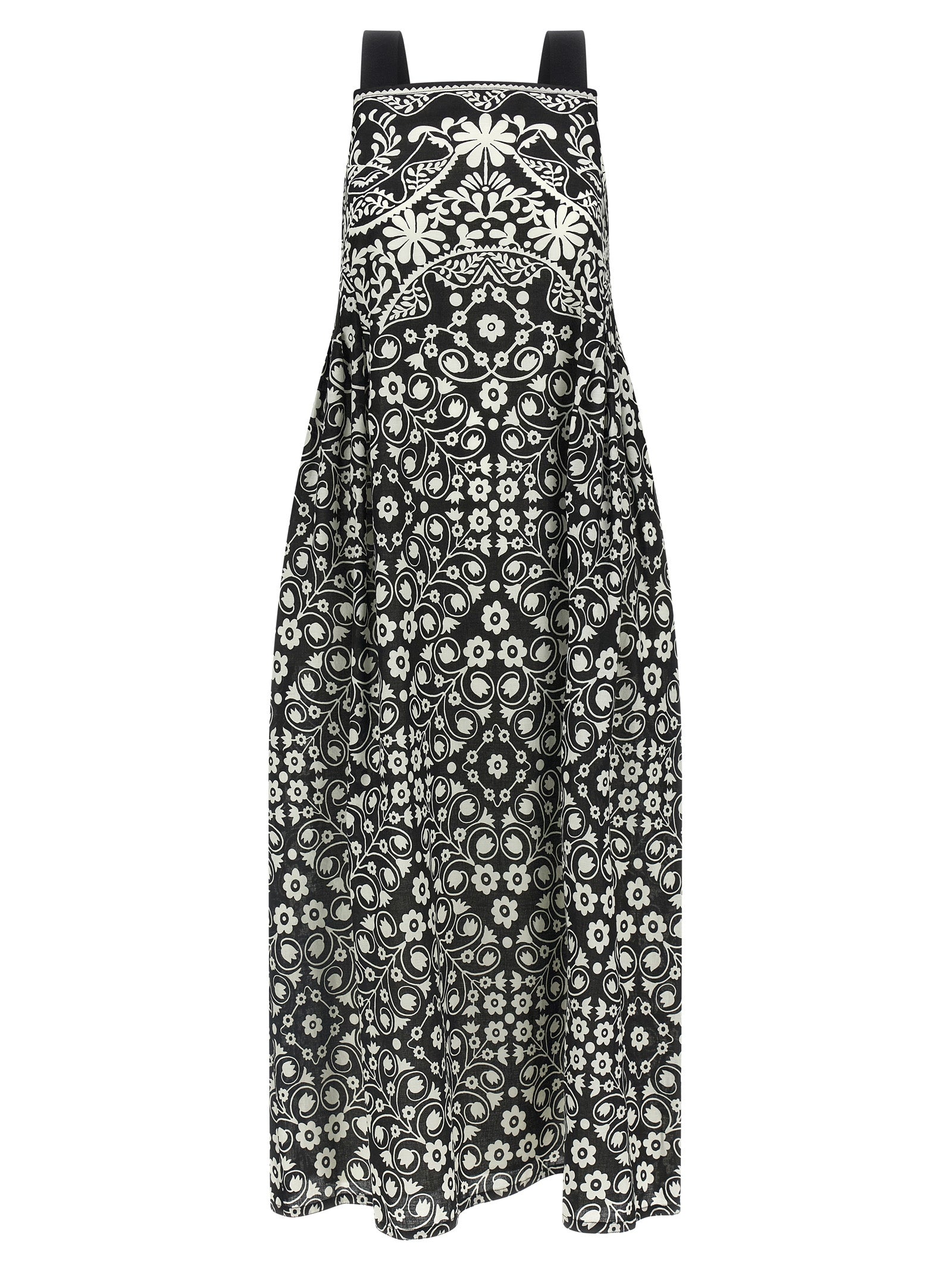 Max Mara Bicolor Cotton Long Dress - Timeless Mediterranean Elegance