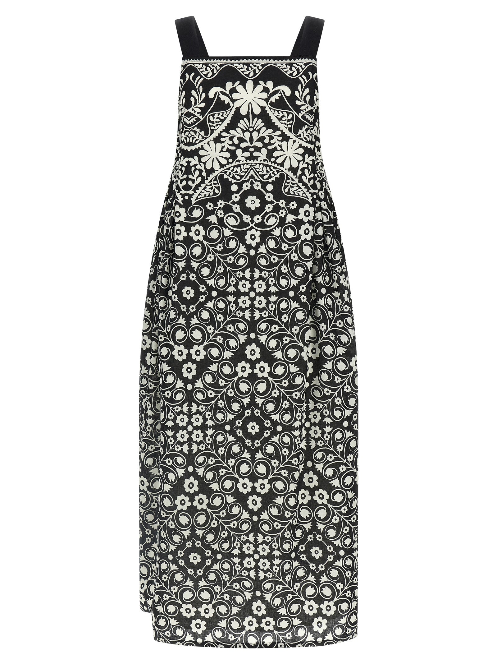 Max Mara Bicolor Cotton Long Dress - Timeless Mediterranean Elegance