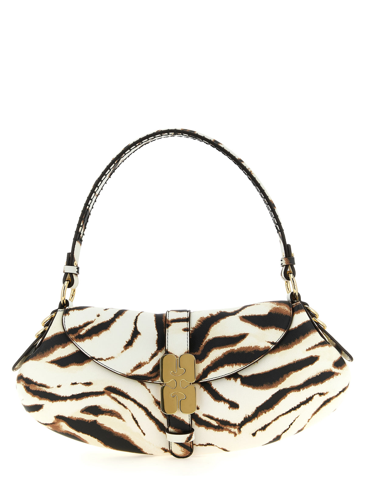 Ganni B-Kat Zebra Print Shoulder Bag - Effortless Luxe Style