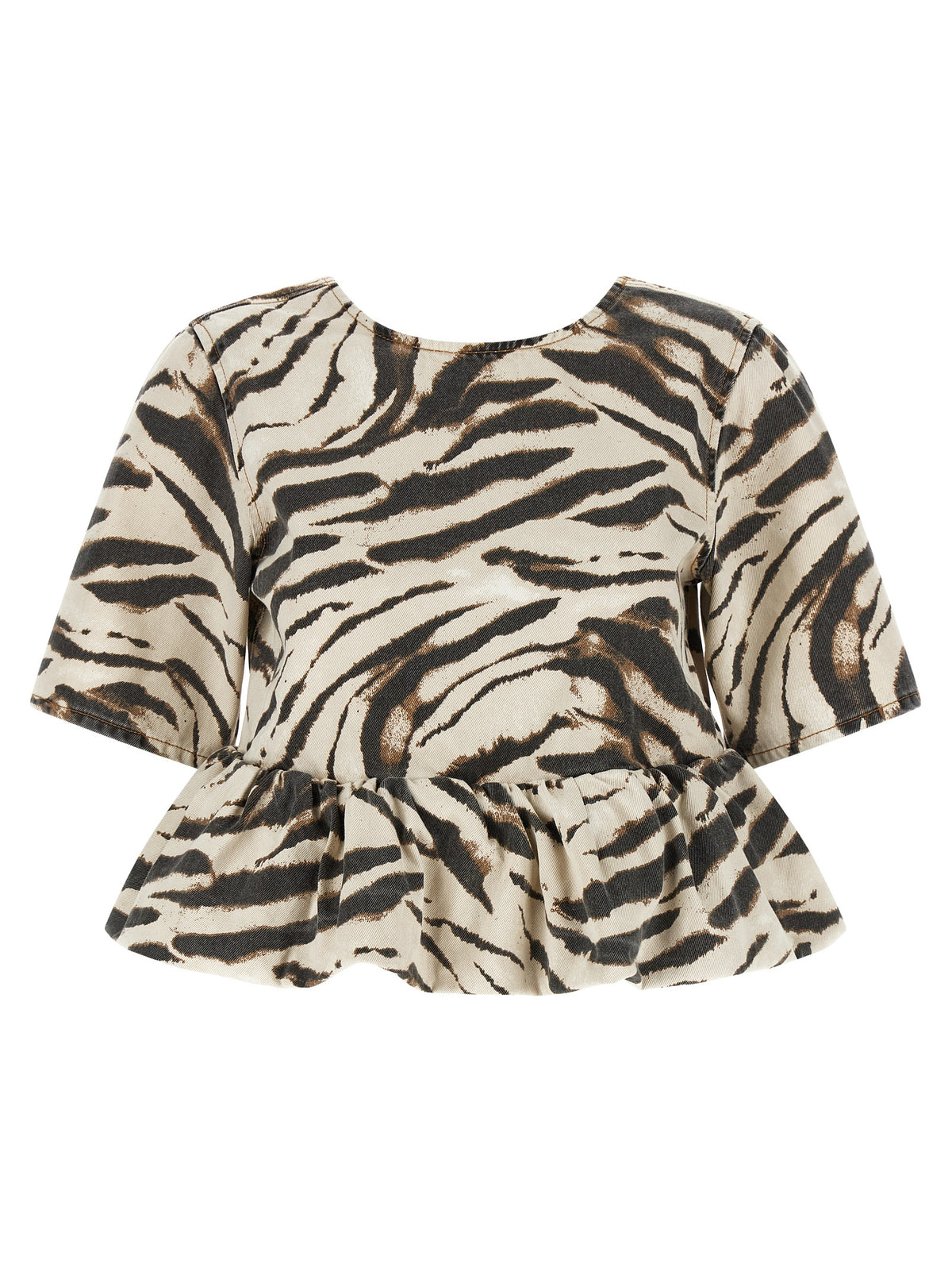 Ganni Zebra Graphic Organic Cotton Shirt - Luxurious Fashion Statement