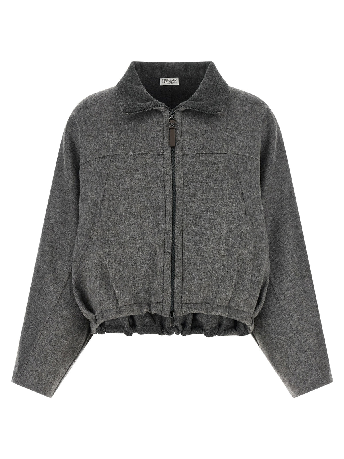 Elevate your style with the Brunello Cucinelli Gray Virgin Wool Full-Length Jacket, a symbol of Italian craftsmanship and timeless luxury, perfect for discerning tastes.