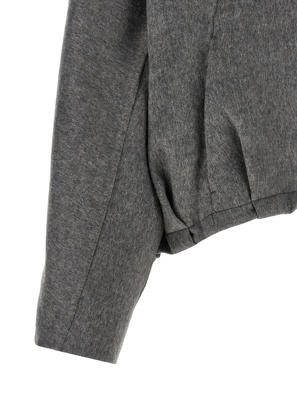 Experience the epitome of Italian craftsmanship with the Brunello Cucinelli Gray Virgin Wool Full-Length Jacket, a luxurious blend of sophistication and style for discerning tastes.