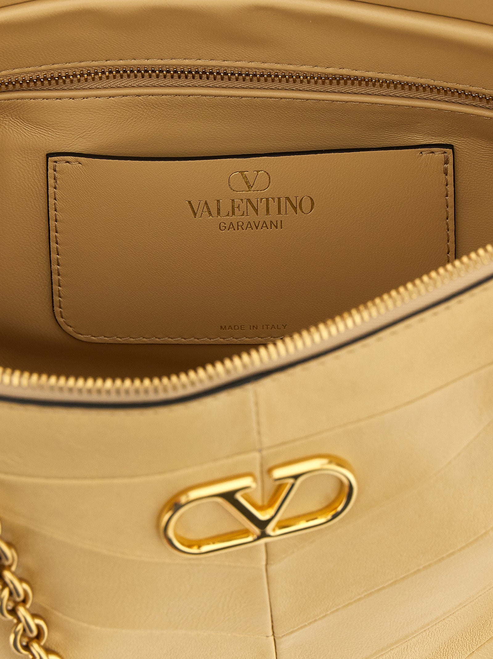 Valentino Garavani Panthea Beige Lamb Leather Shoulder Bag