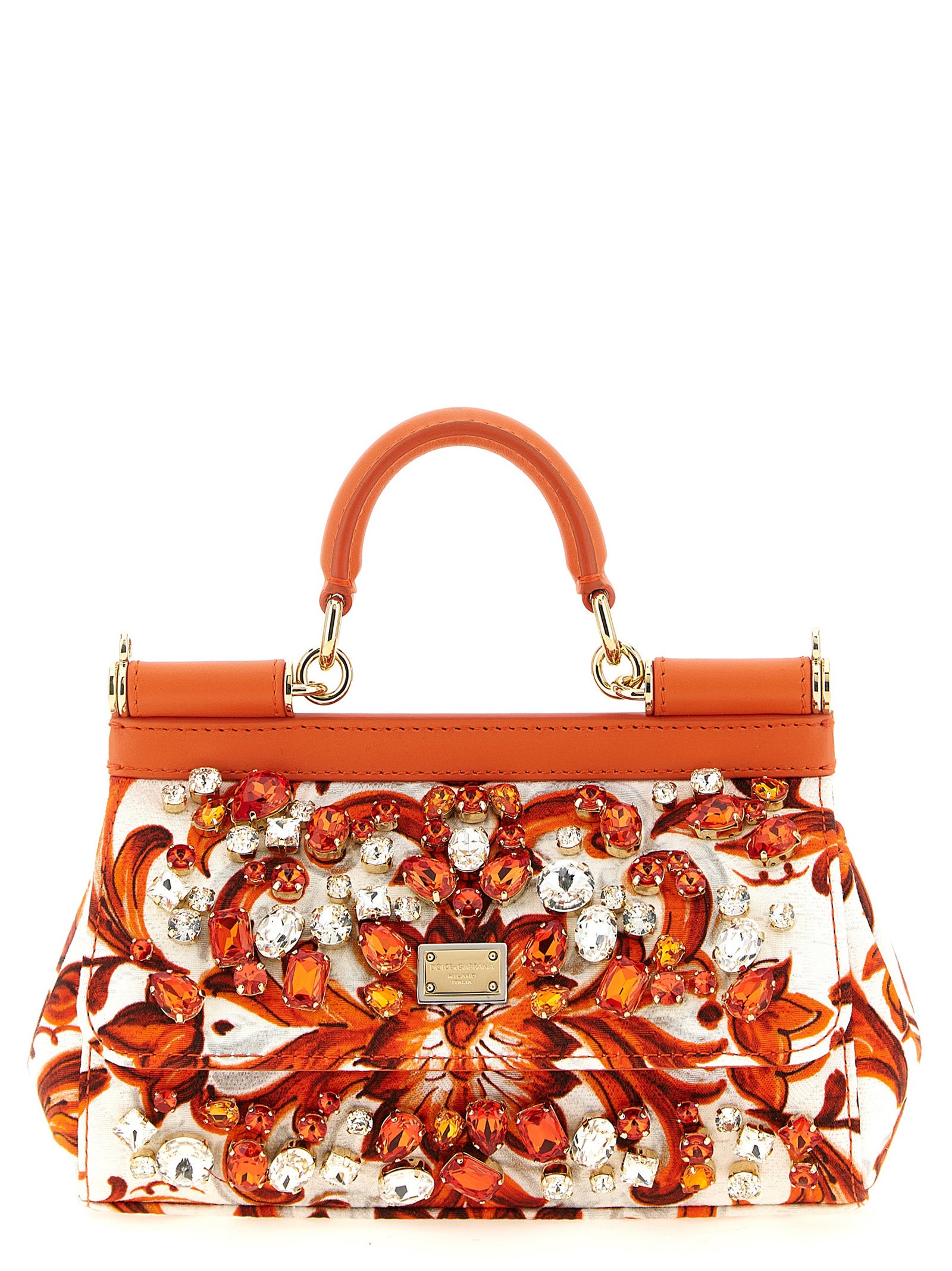 Dolce & Gabbana Orange Cotton Handbag - Exquisite Italian Luxury