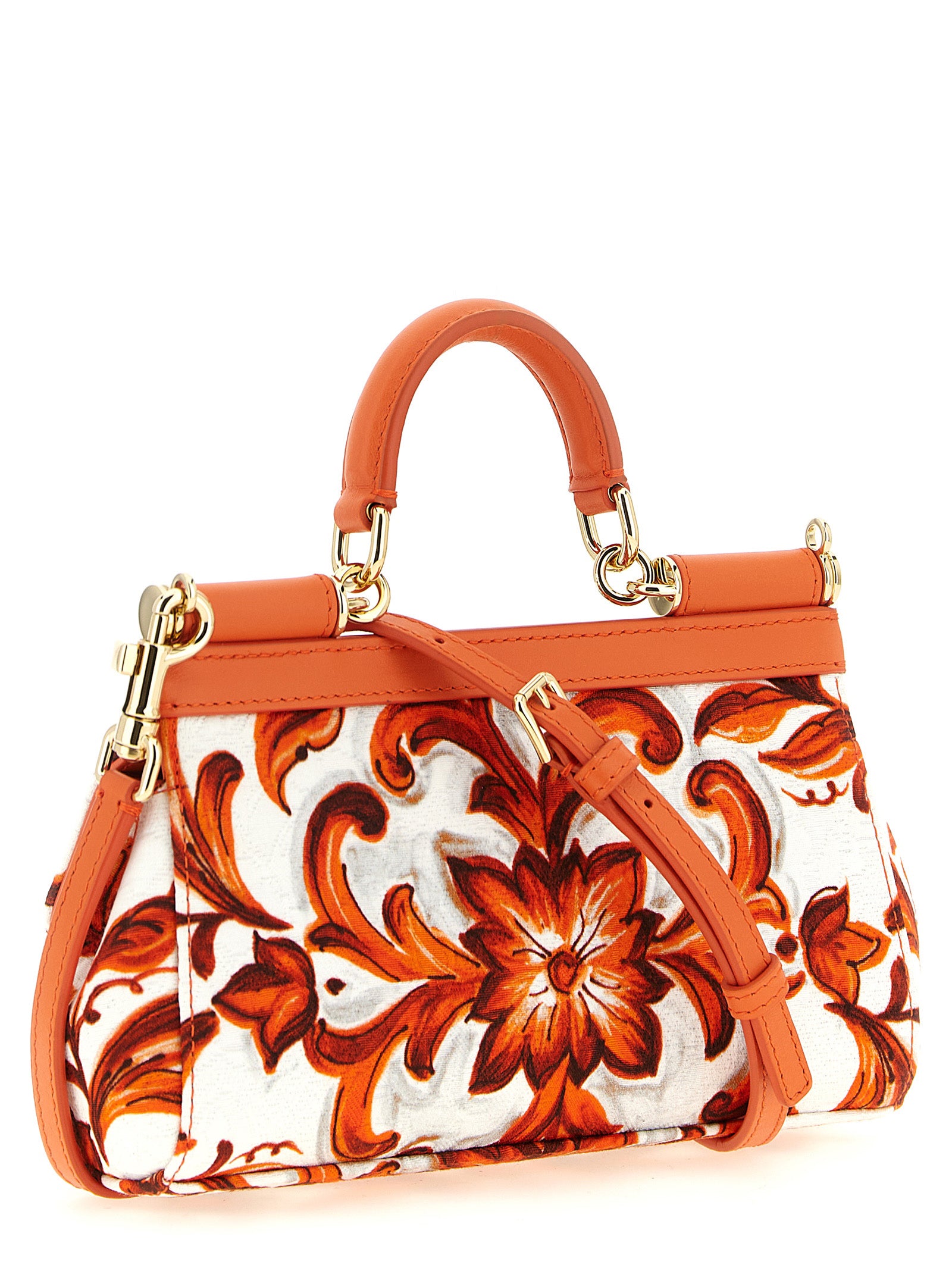 Dolce & Gabbana Orange Cotton Handbag - Exquisite Italian Luxury