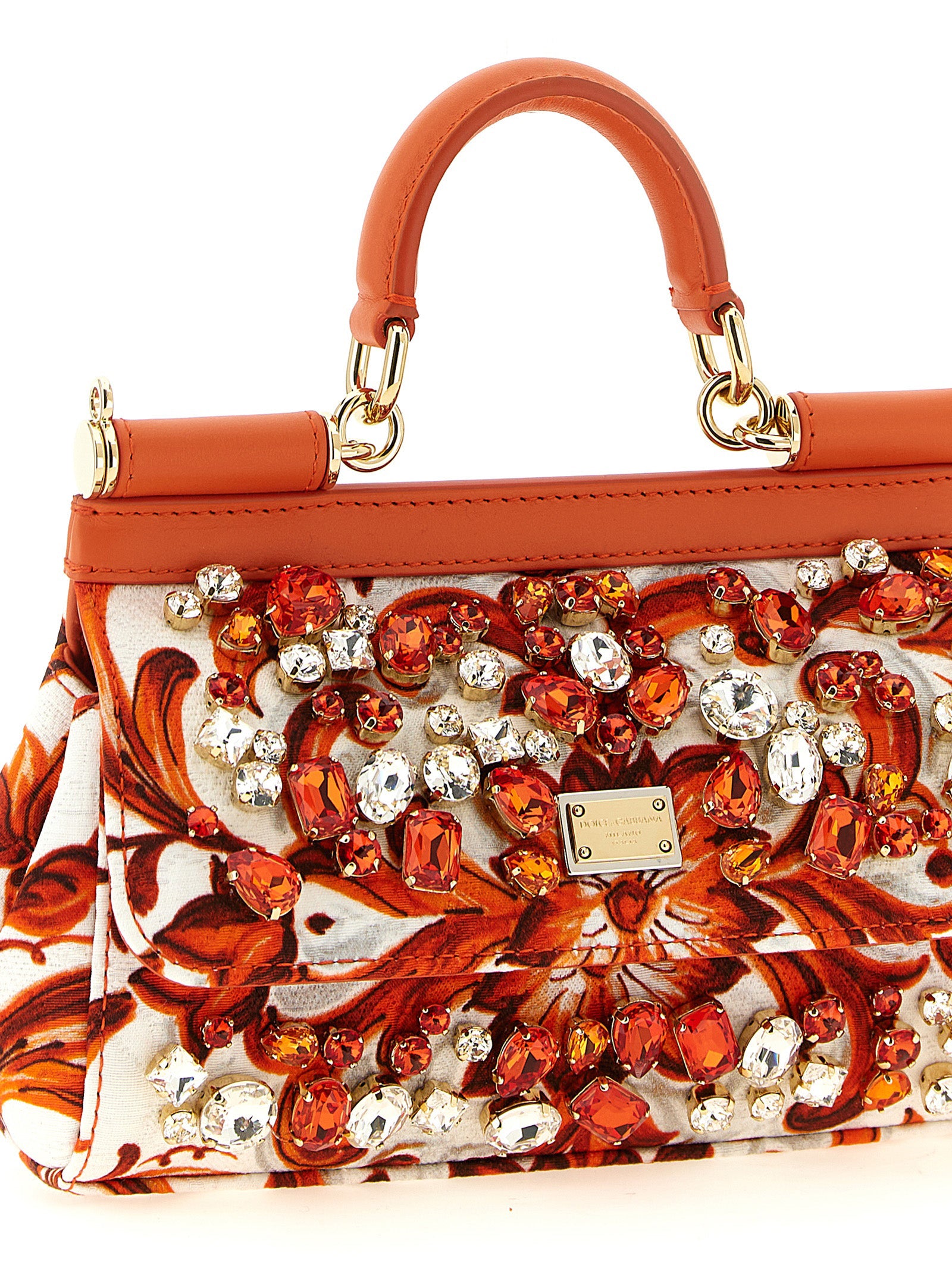 Dolce & Gabbana Orange Cotton Handbag - Exquisite Italian Luxury