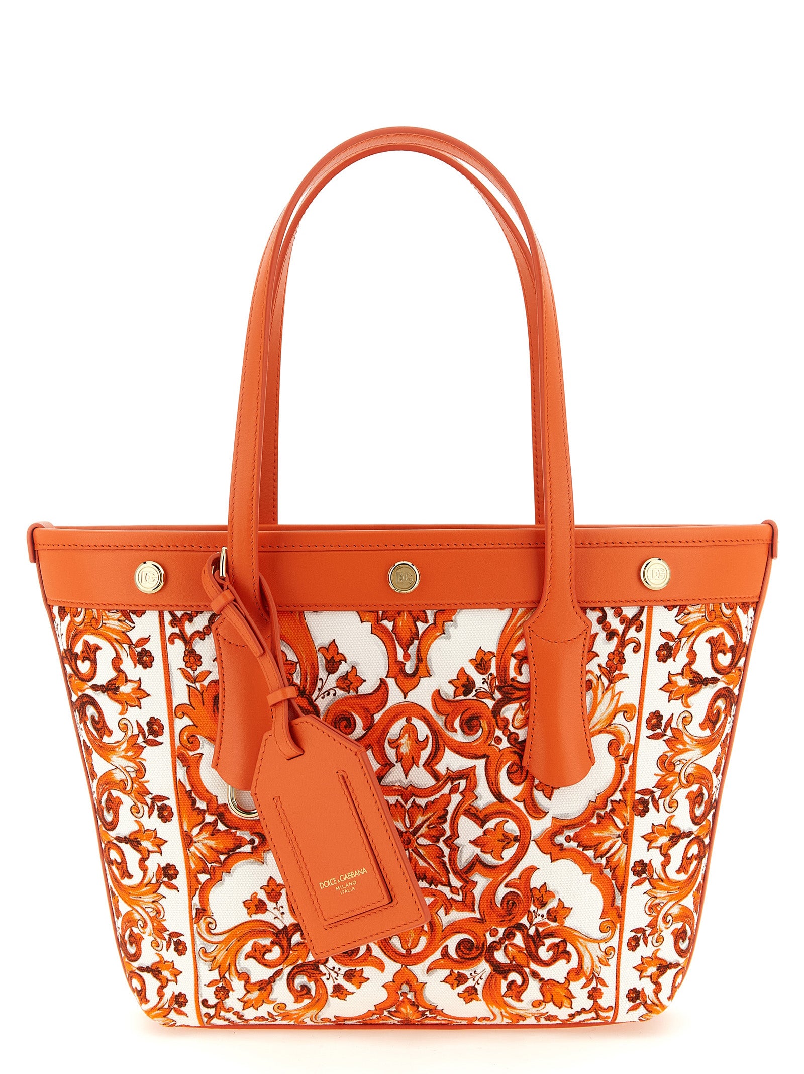 Elevate your style with the Dolce & Gabbana Orange Cotton Tote Bag, a luxurious blend of artistry and functionality, perfect for the discerning connoisseur.