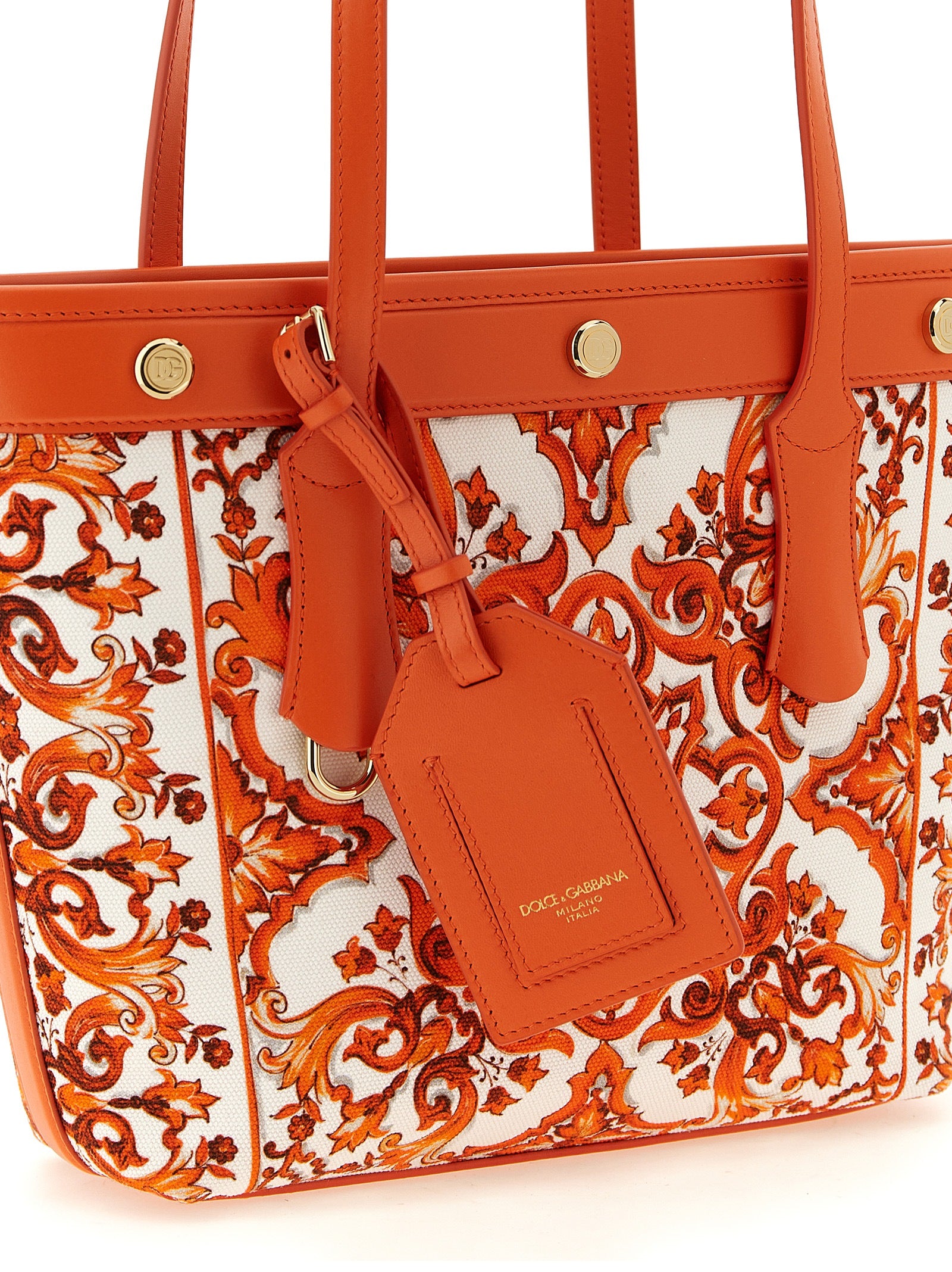 Elevate your style with the Dolce & Gabbana Orange Cotton Tote Bag, a luxurious blend of artistry and functionality, perfect for the discerning connoisseur.